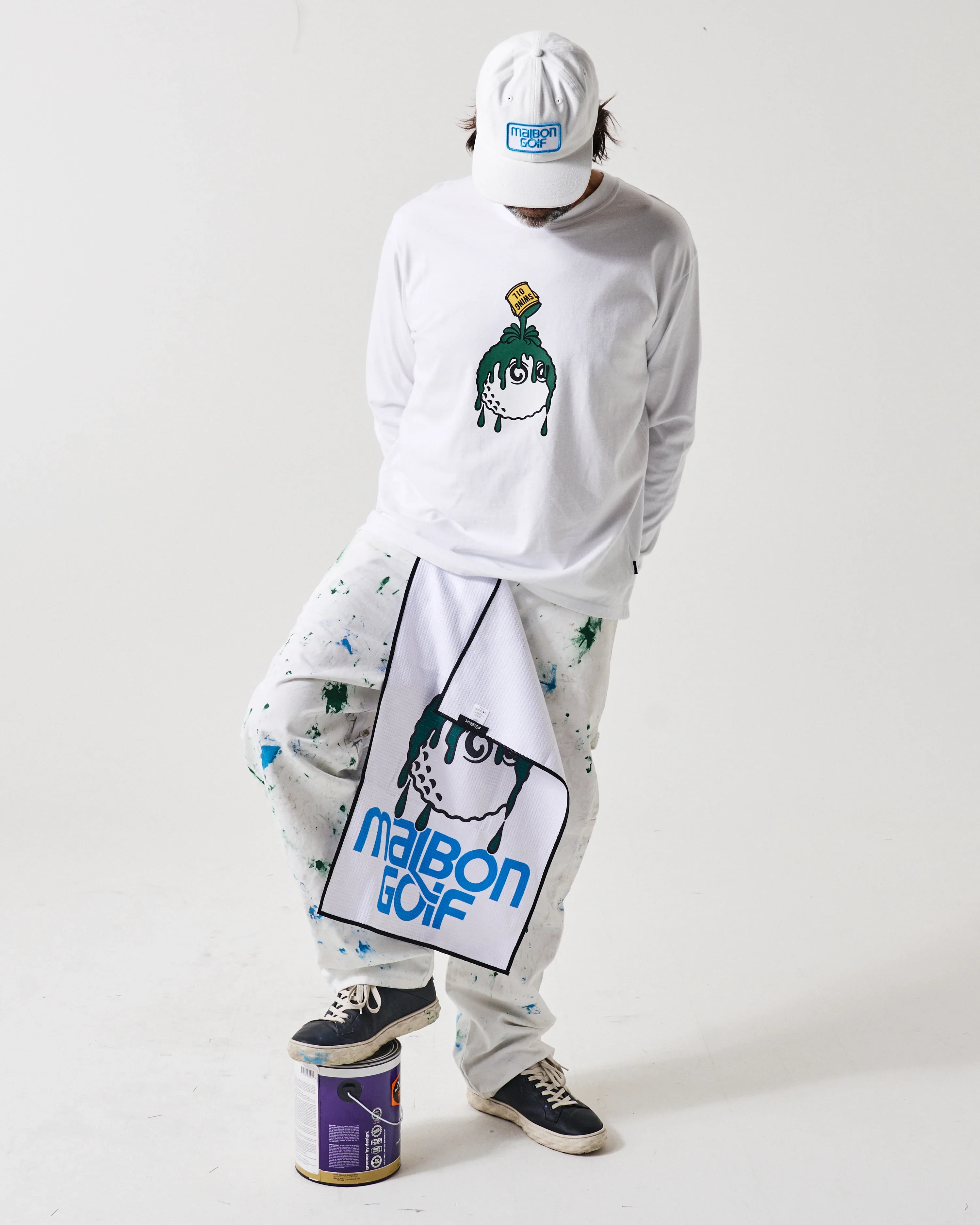 Malbon Golf Swing Oil Long sleeve T-Shirt - White - Image 4