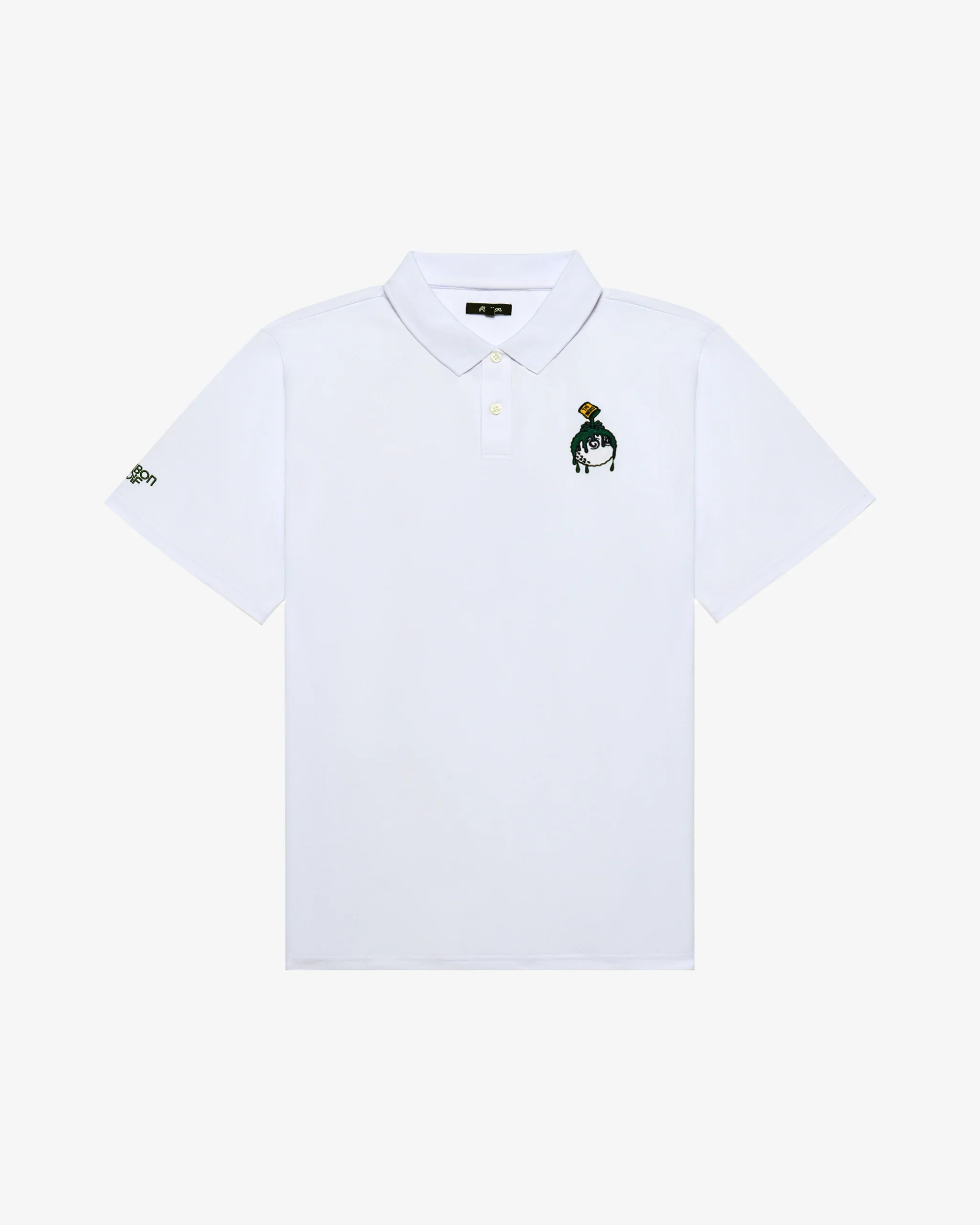 Malbon Golf Swing Oil Performance Pique Polo - White - Image 3