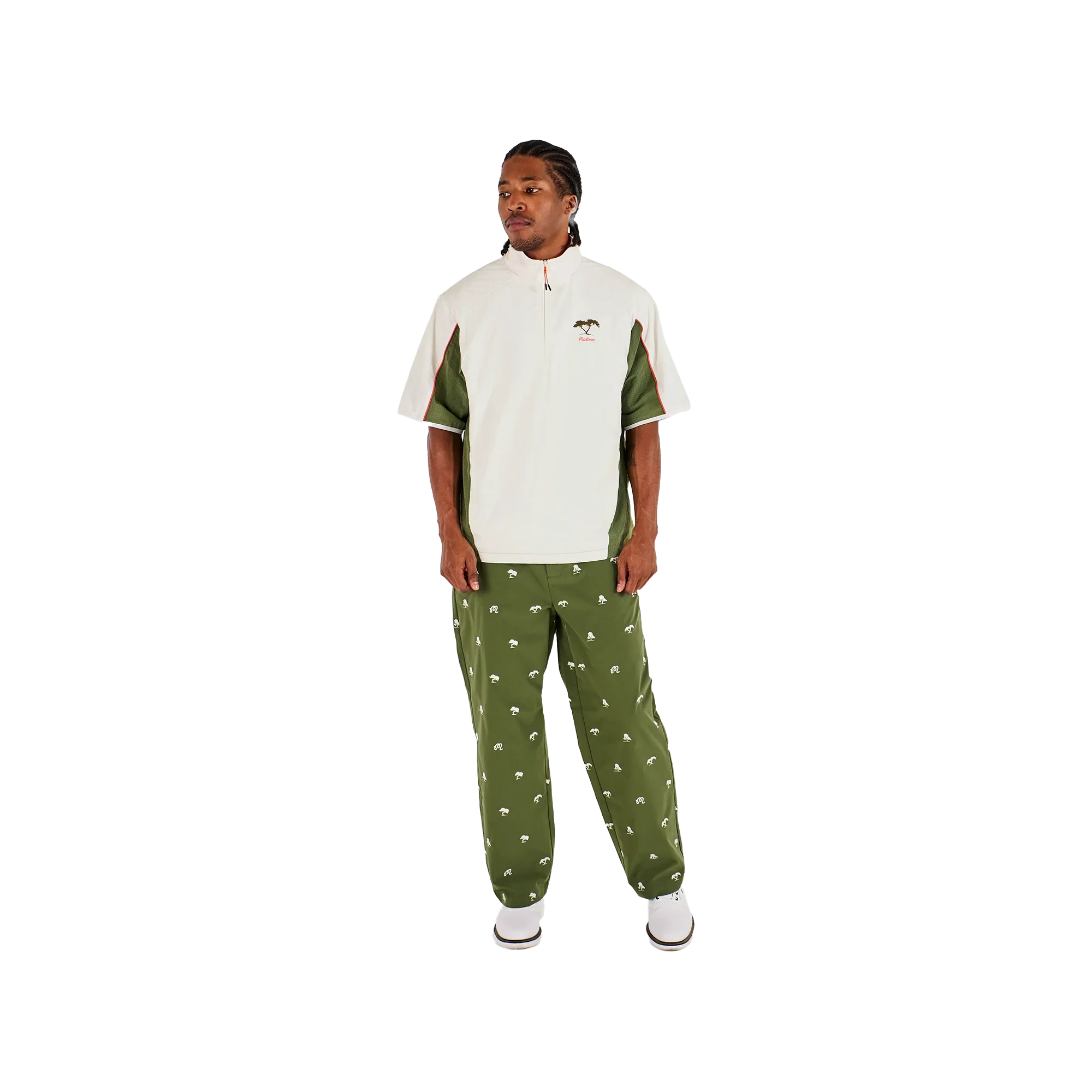 Malbon Golf Torrey Pines Windshirt - White/Green - Image 2
