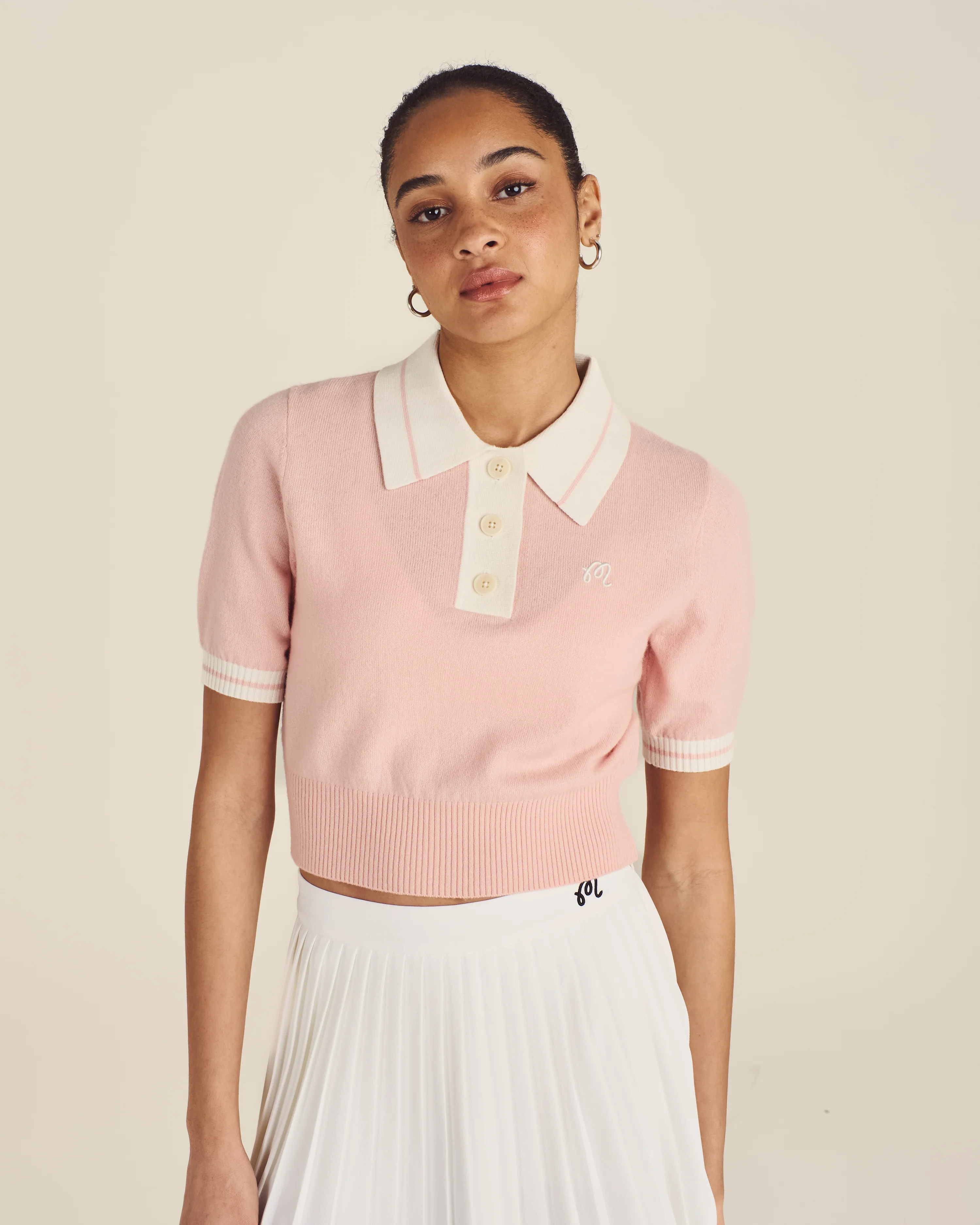 Malbon Mikayla Knit Polo - Dusty Rose