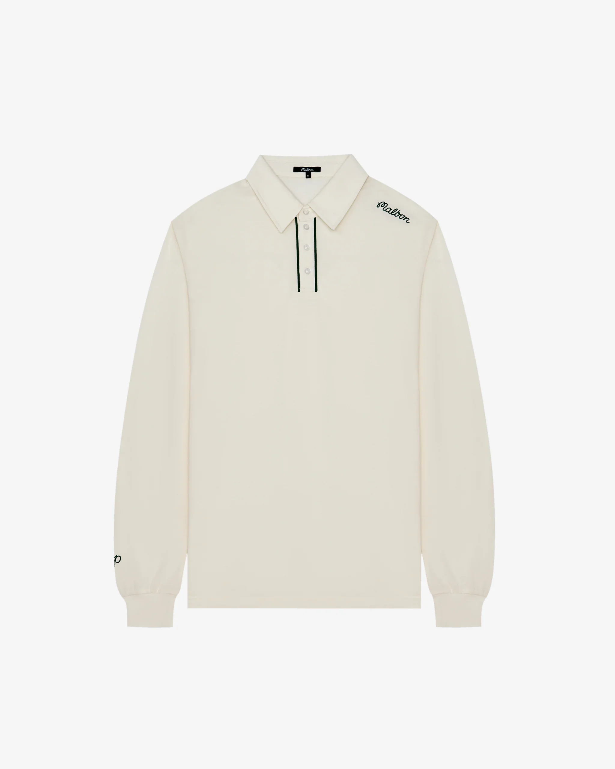 Malbon Golf x Jesper Parnevik Pique Polo - Cream - Image 9