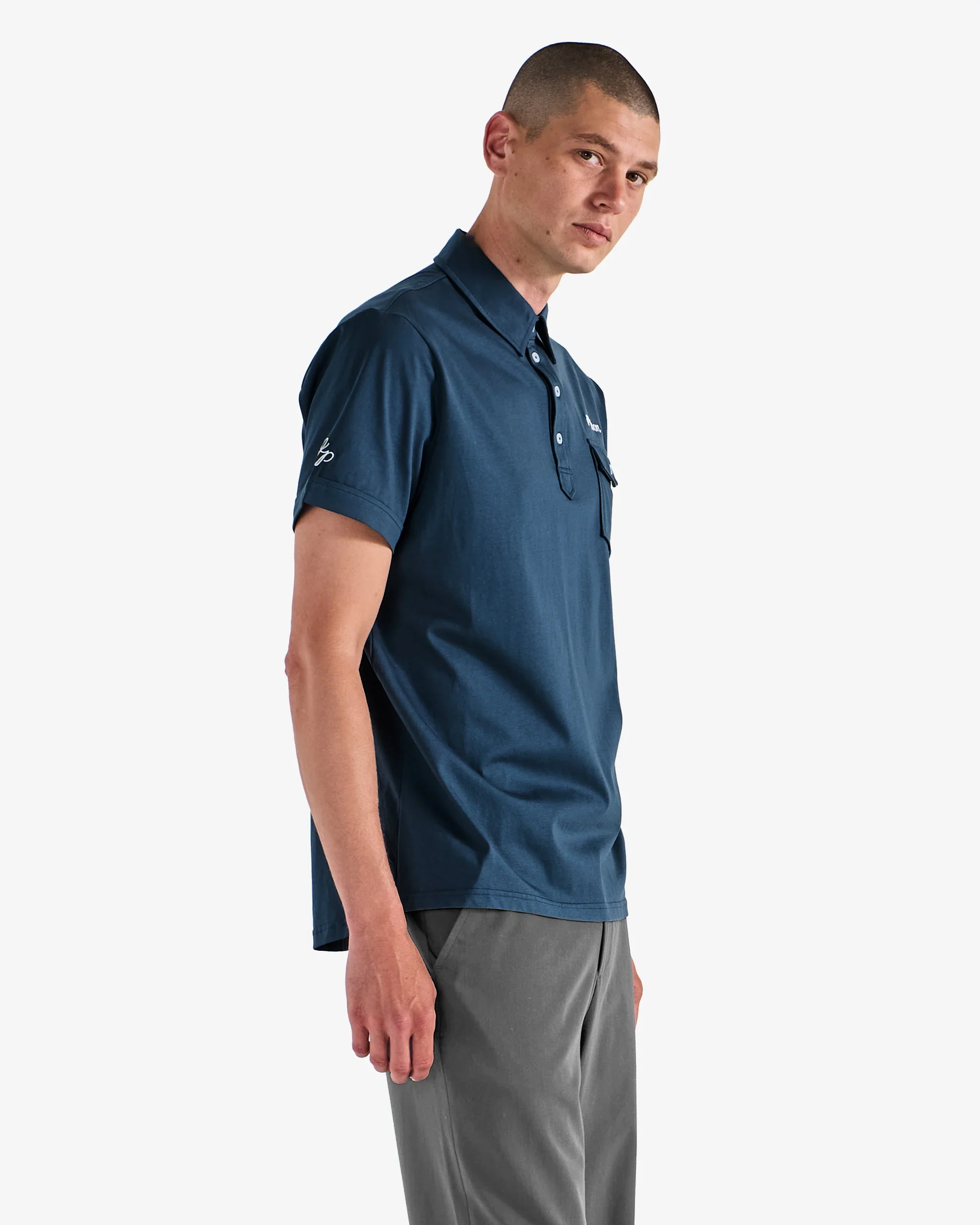Malbon Golf x Jesper Parnevik Pocket Polo - Navy - Image 4