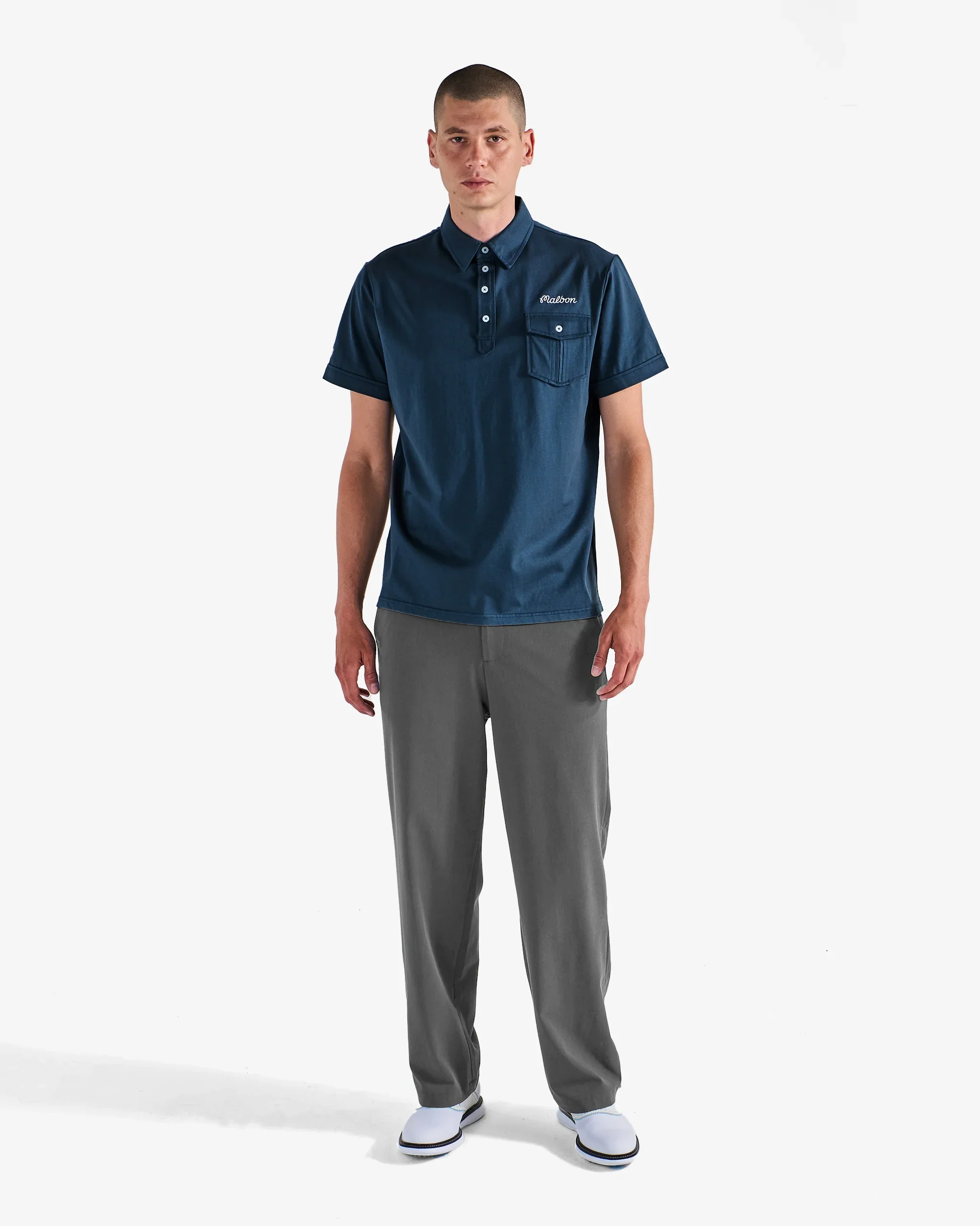Malbon Golf x Jesper Parnevik Pocket Polo - Navy - Image 6