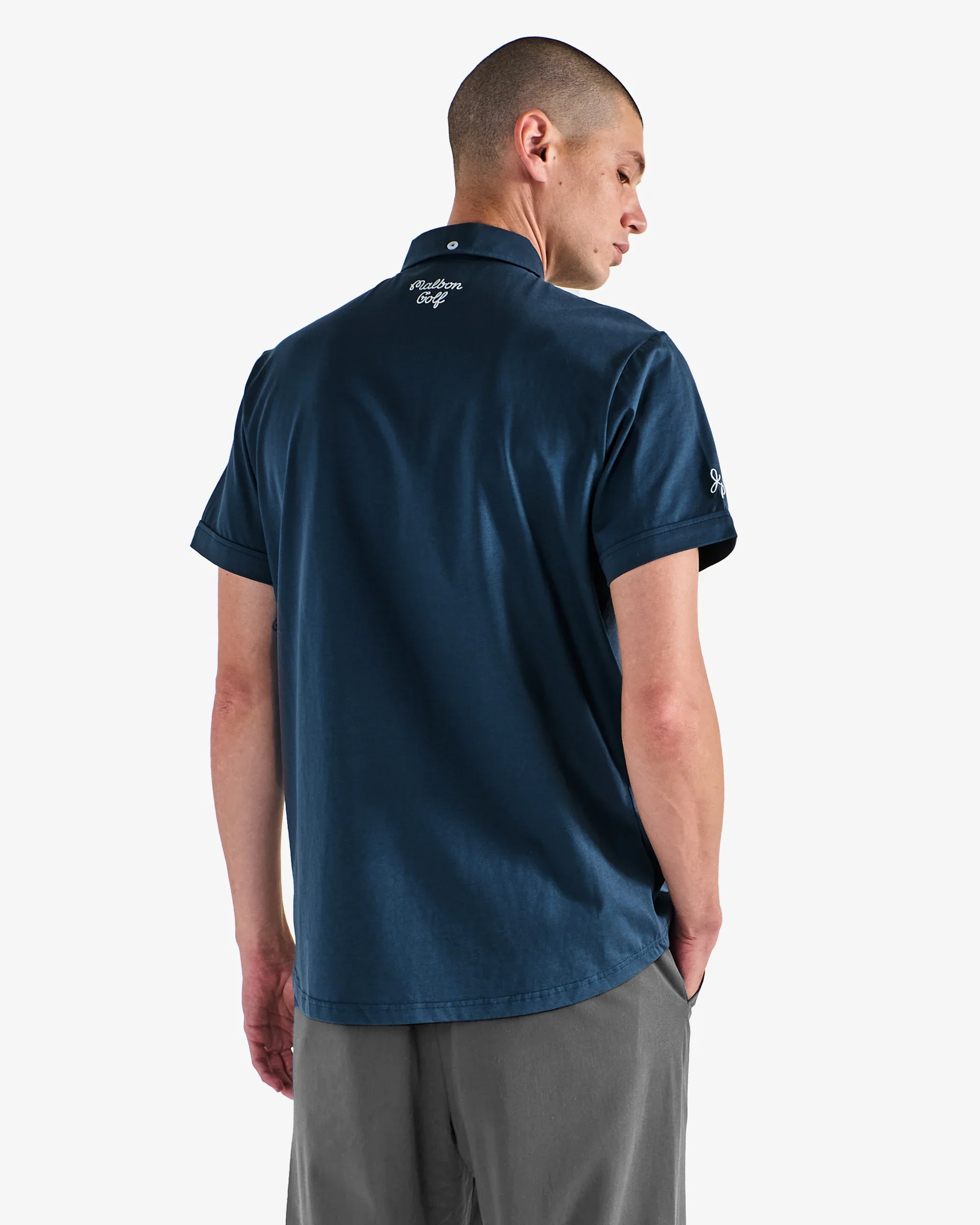 Malbon Golf x Jesper Parnevik Pocket Polo - Navy - Image 8