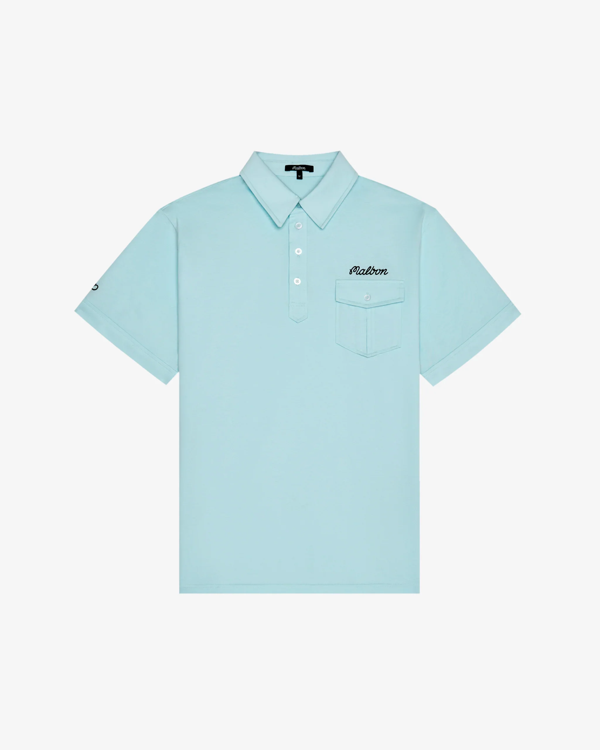 Malbon Golf x Jesper Parnevik Pocket Polo - Aqua Blue - Image 3