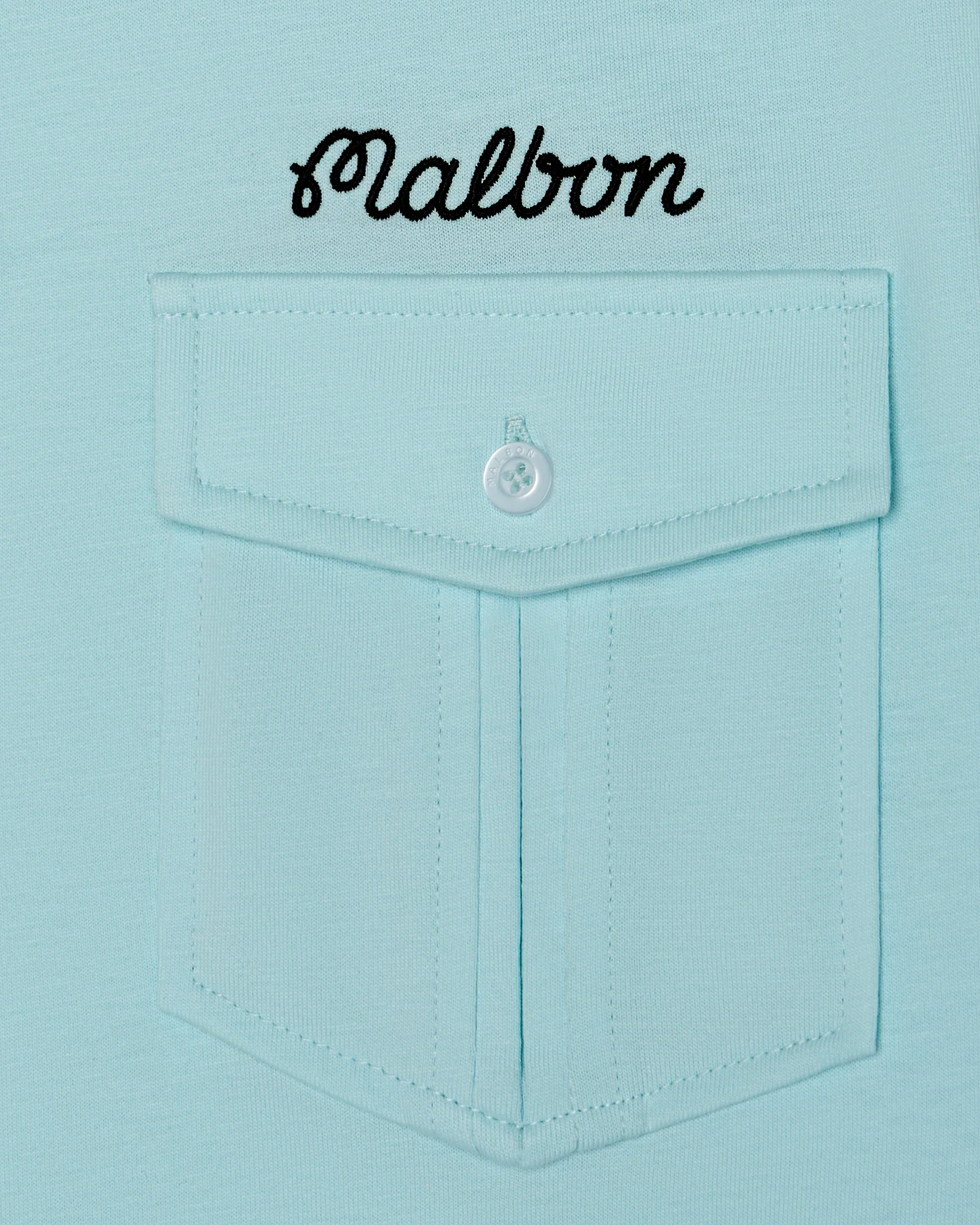 Malbon Golf x Jesper Parnevik Pocket Polo - Aqua Blue - Image 6
