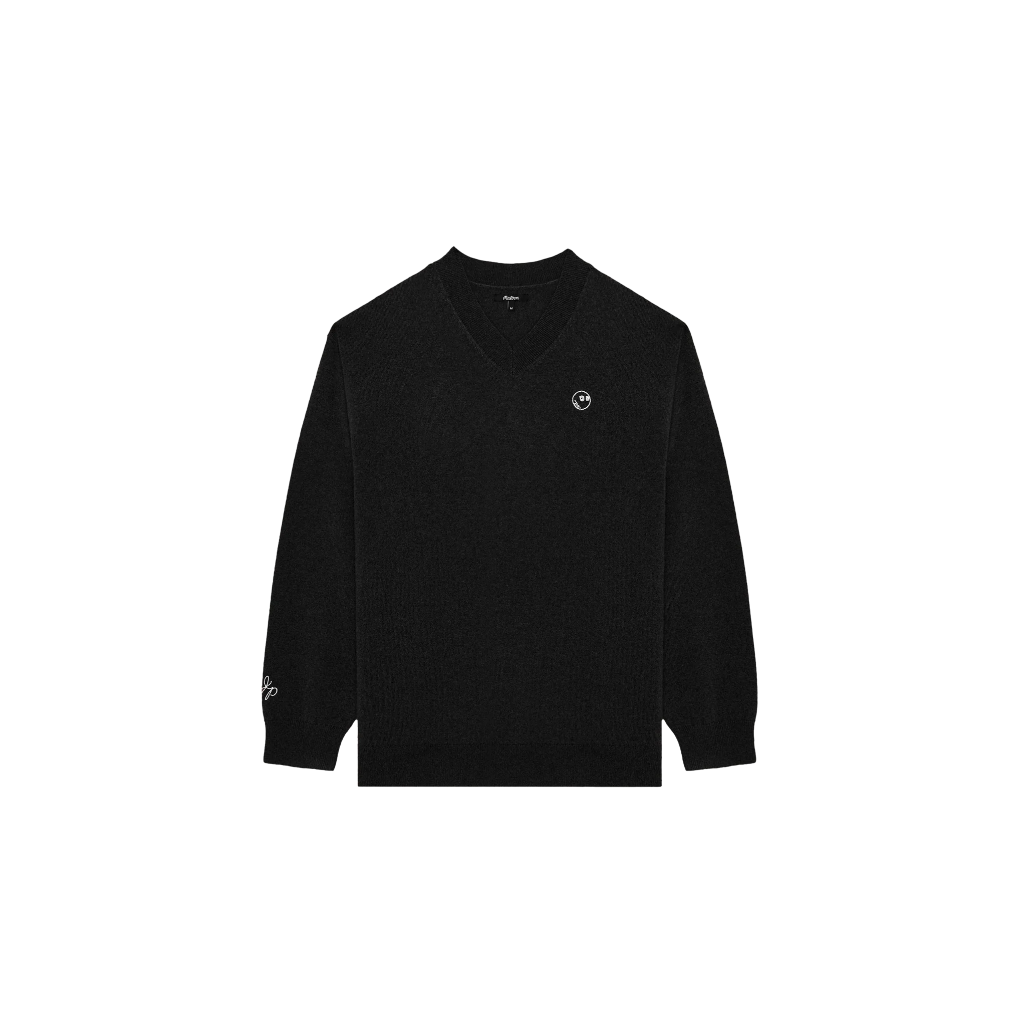 Malbon Golf x Jesper Parnevik V Neck Merino Wool Sweater - Black