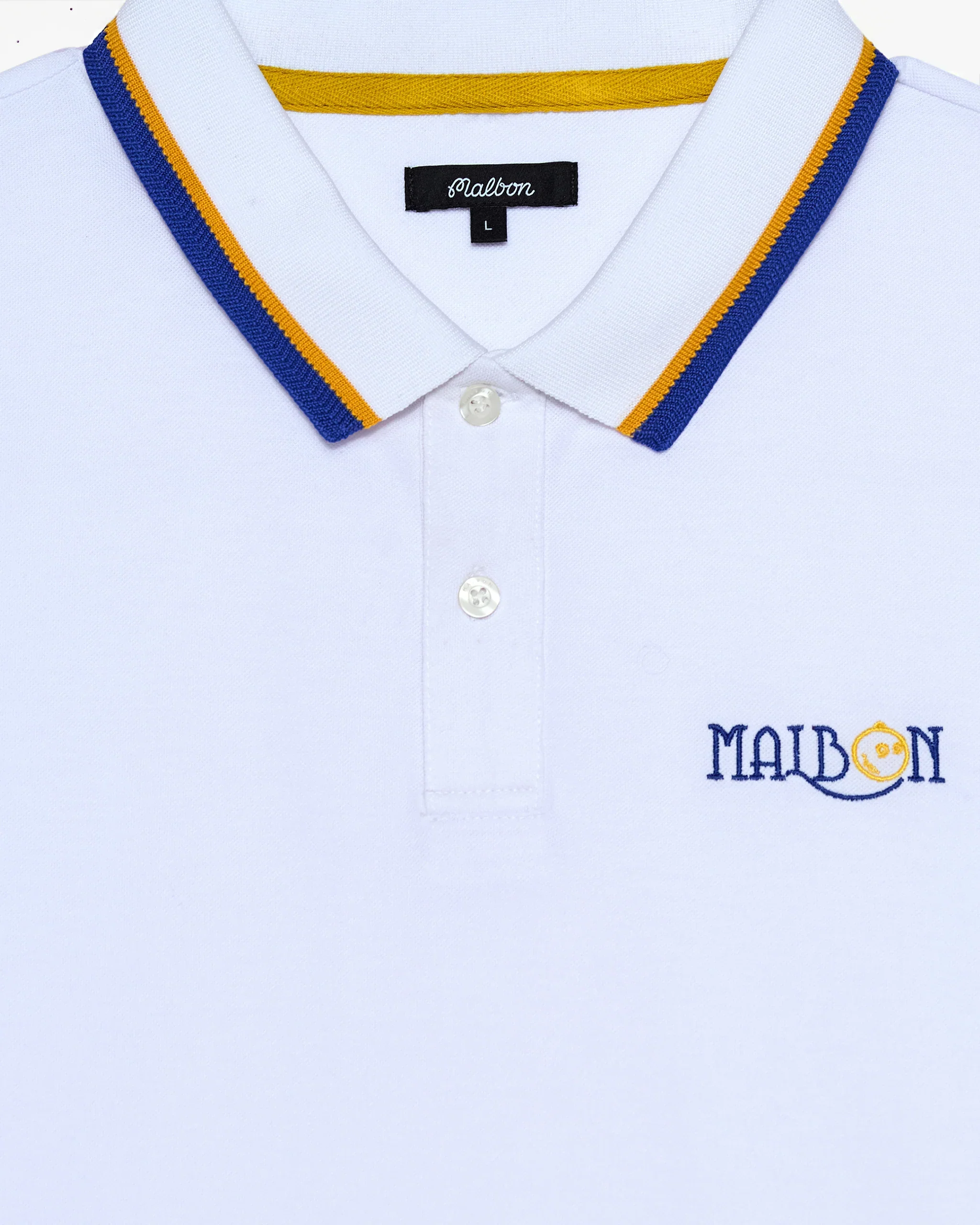 Malbon Grasse Pique Polo - White - Image 4