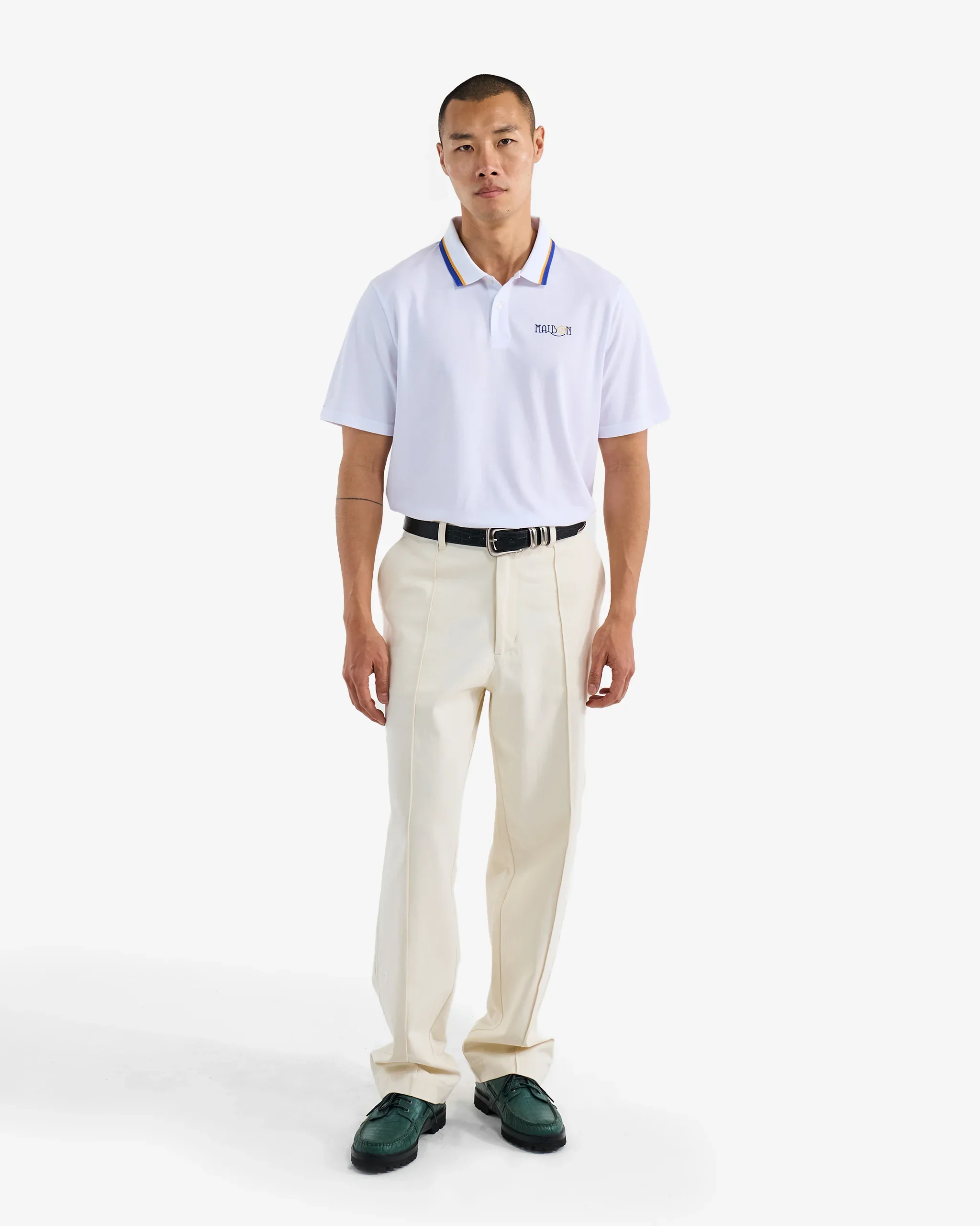 Malbon Grasse Pique Polo - White - Image 5