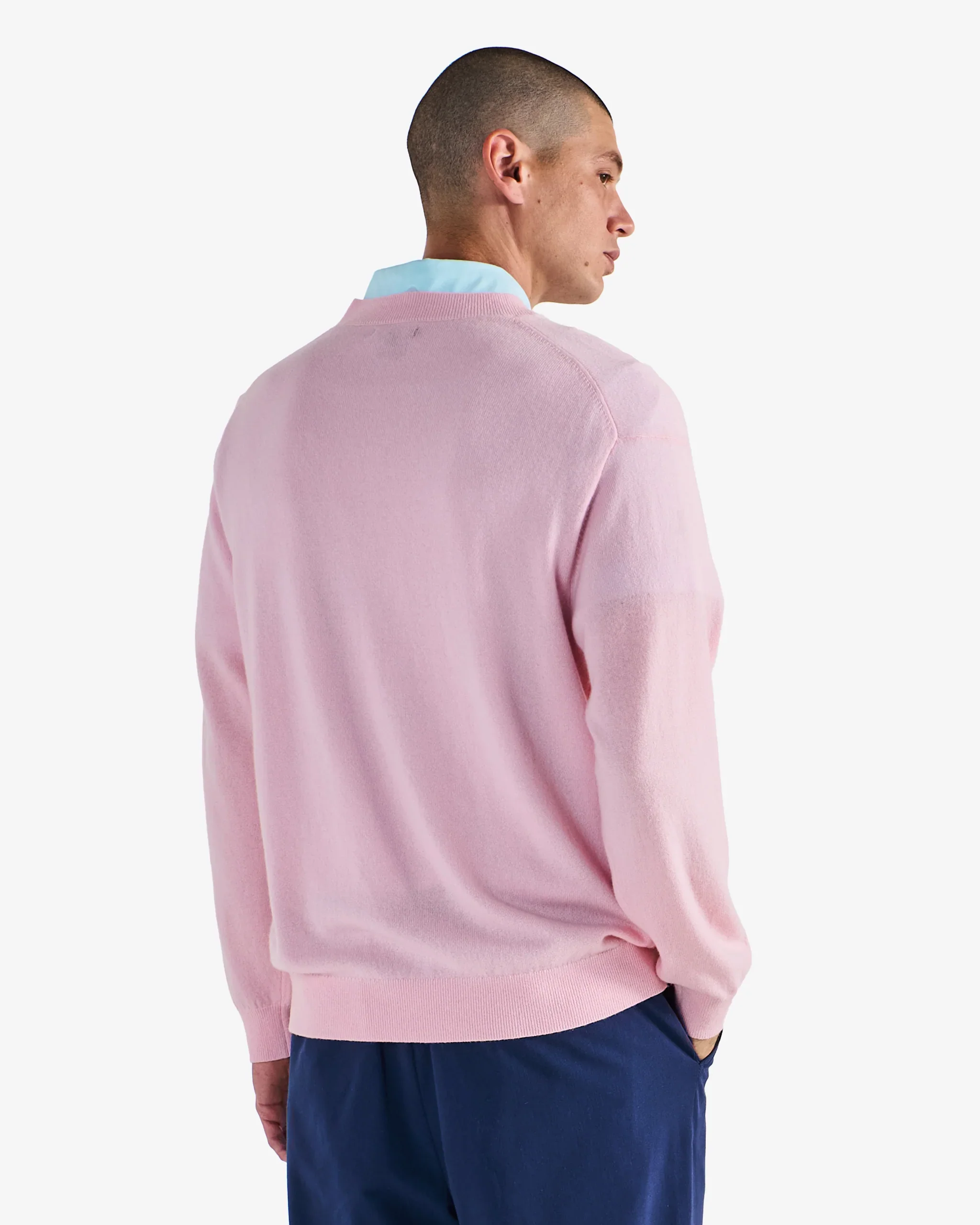 Malbon Golf x Jesper Parnevik V Neck Merino Wool Sweater - Pink - Image 6