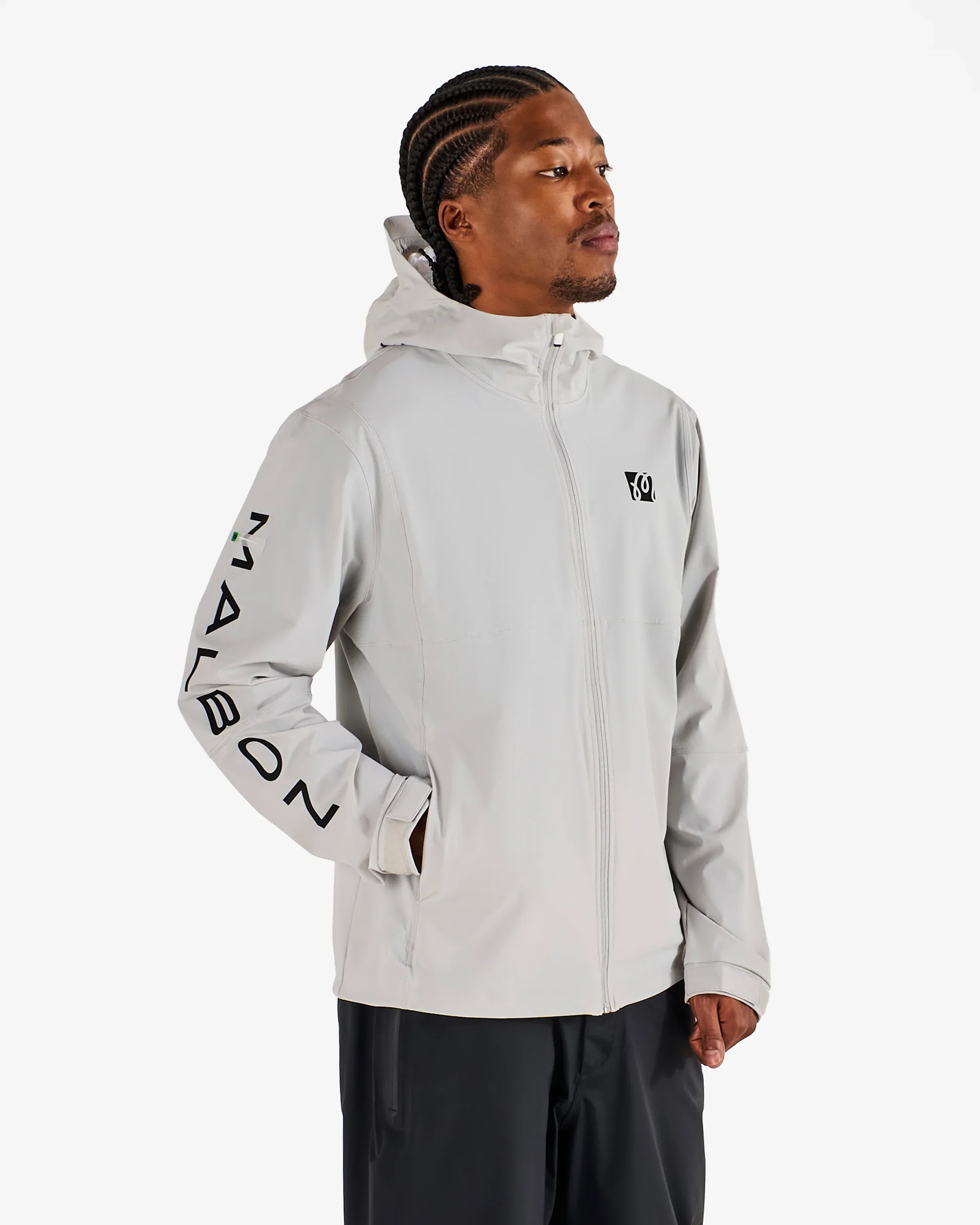 Malbon Performance Full Zip Shell Jacket- Silver - Image 2