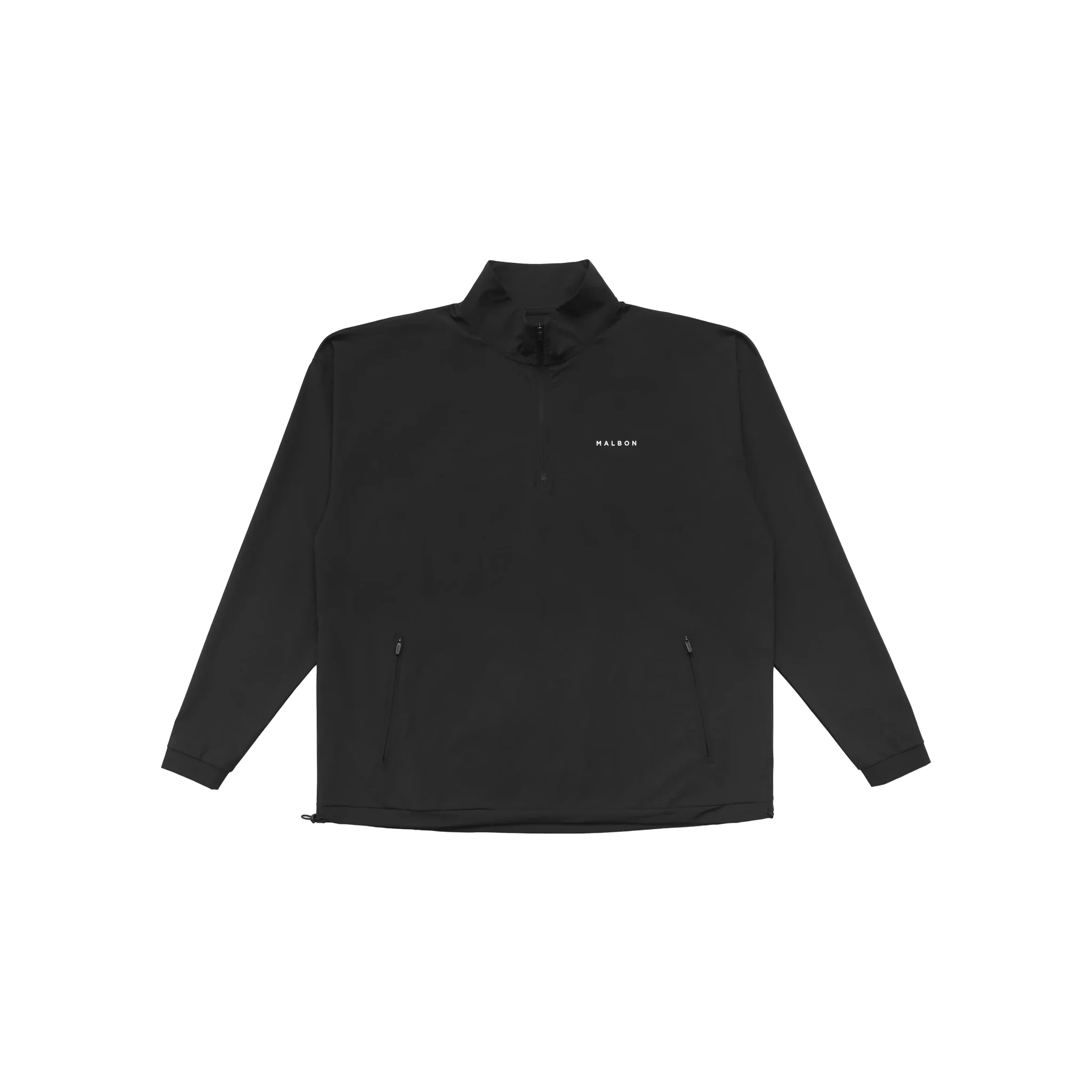 Malbon Performance Quarter Zip Shell Pullover - Black