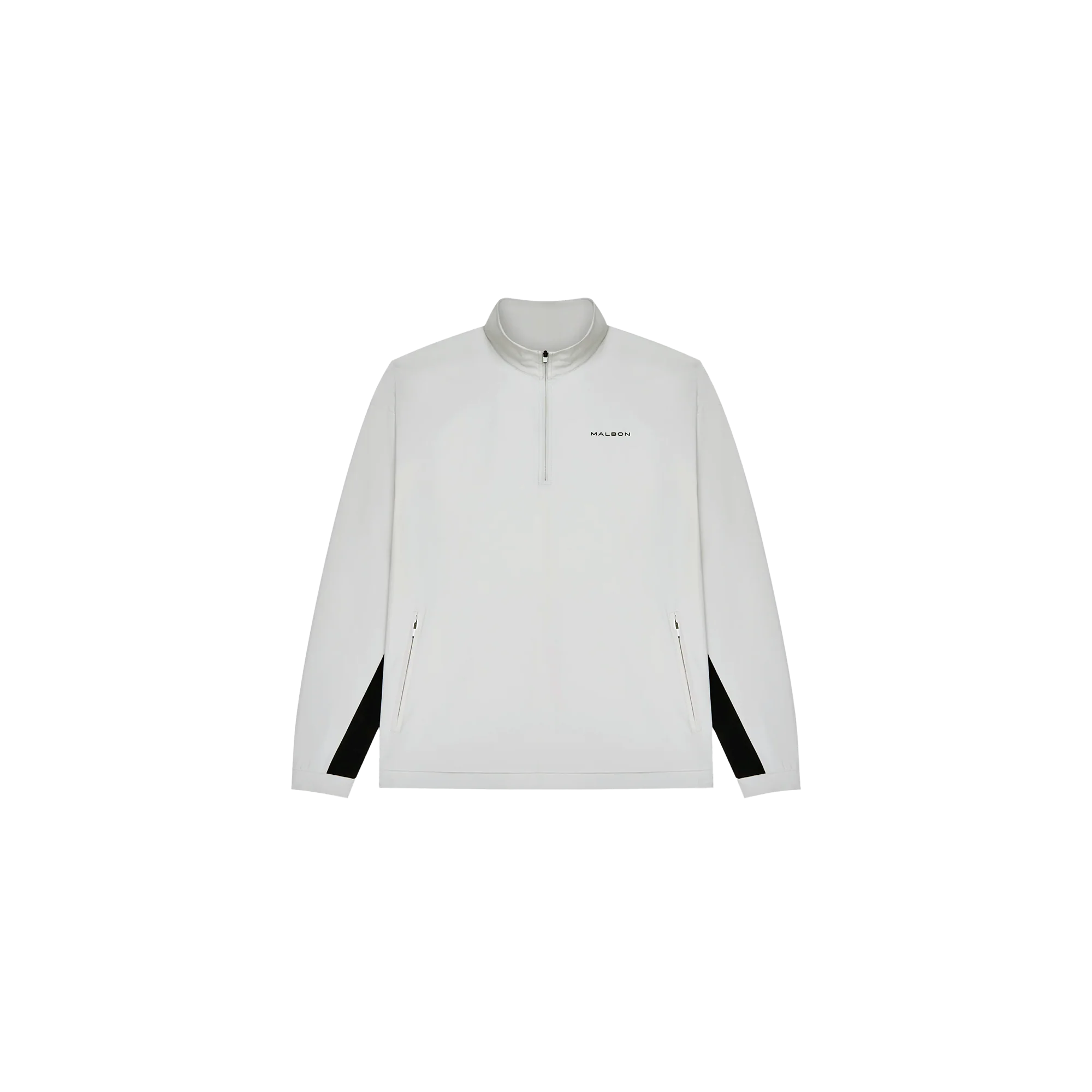 Malbon Performance Quarter Zip Shell Pullover - Silver/Black