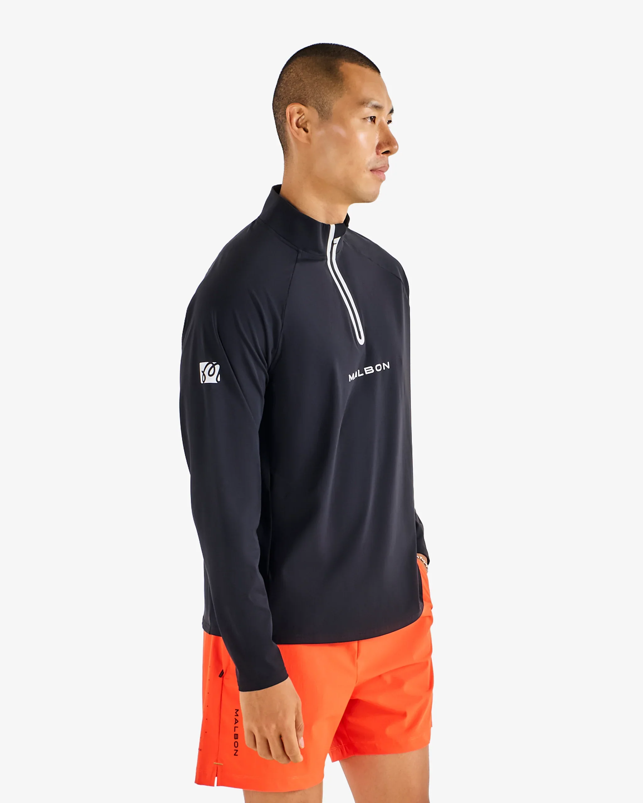 Malbon Performance Raglan Quarter Zip - Black - Image 6