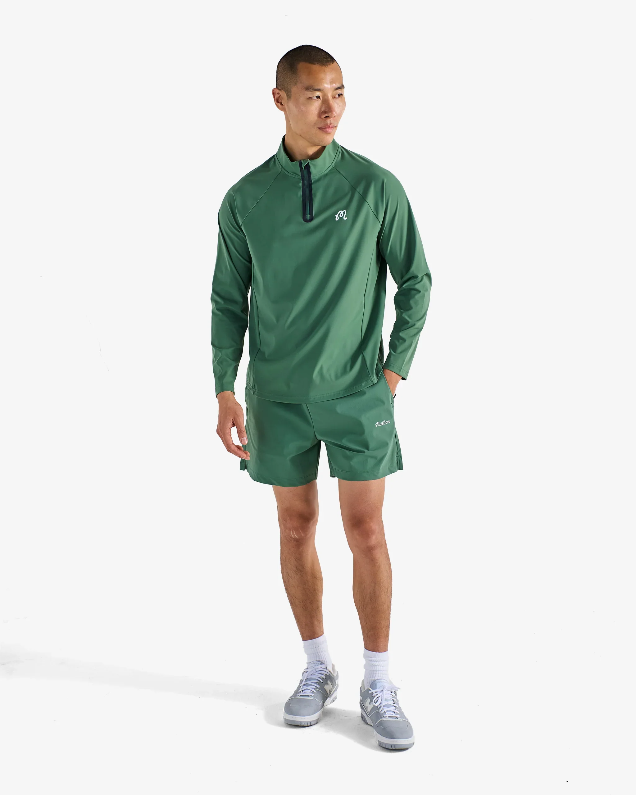 Malbon Performance Raglan Quarter Zip - Forest - Image 7