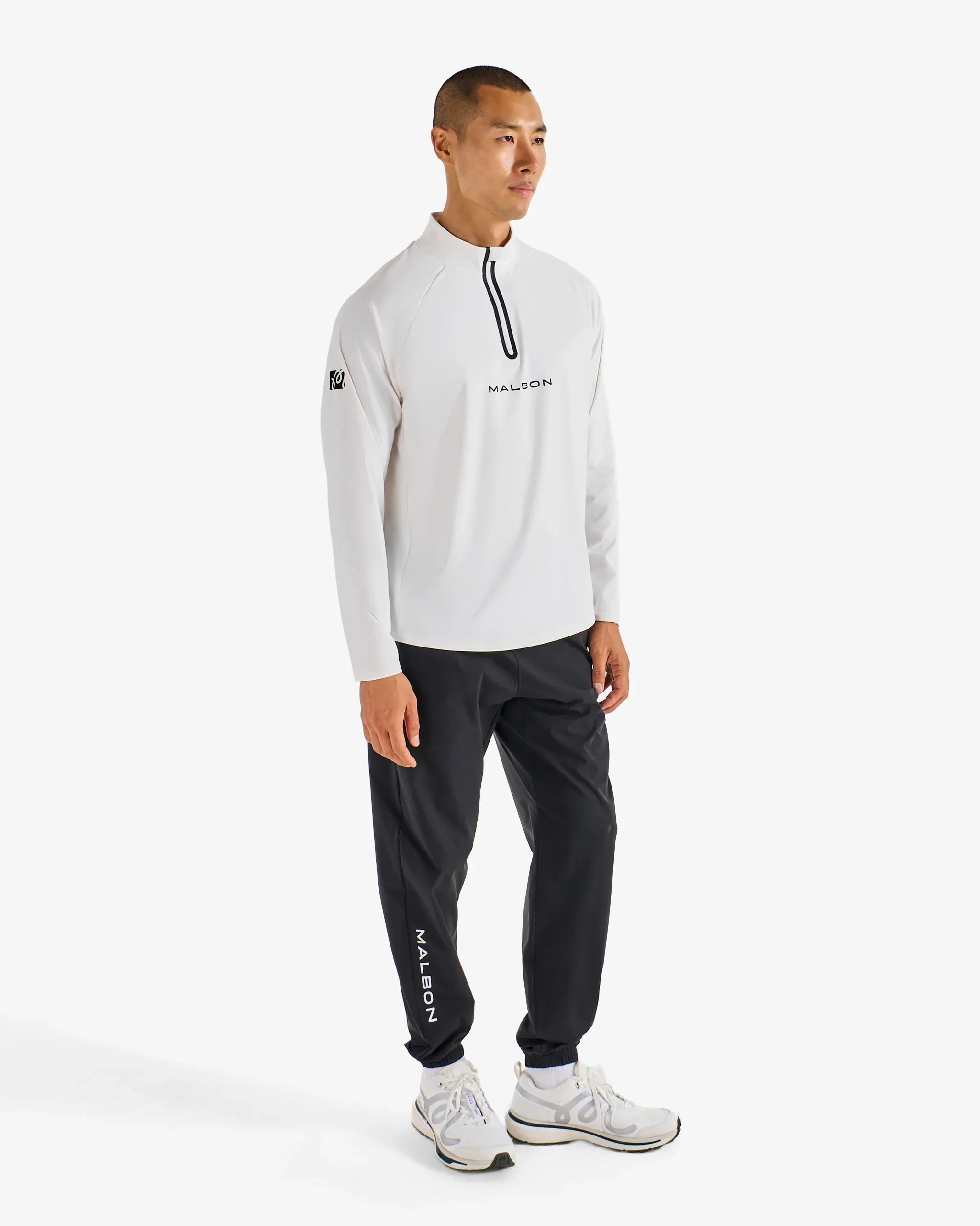 Malbon Performance Raglan Quarter Zip - White - Image 4