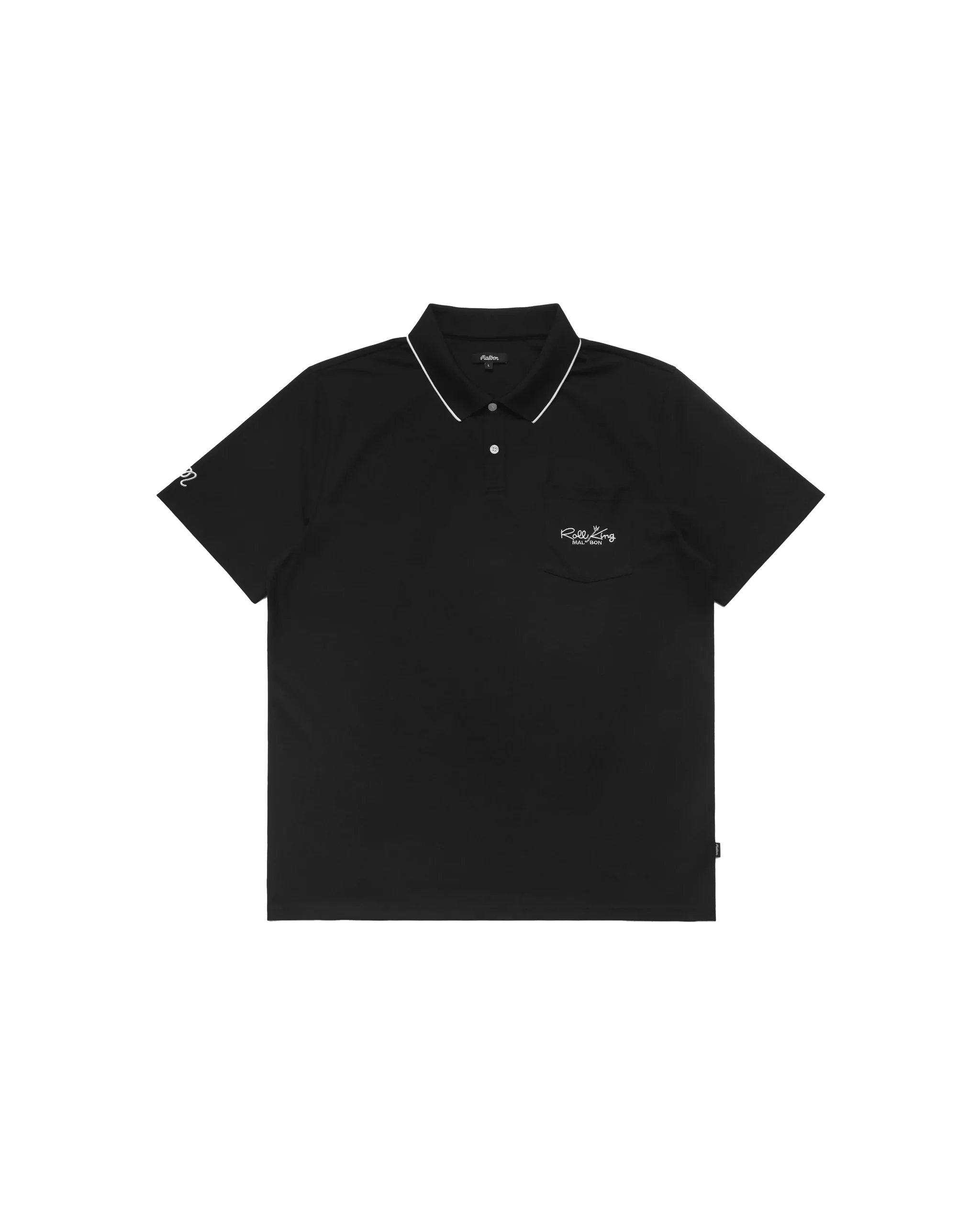 Malbon Roll King Performance Pique Polo - Black