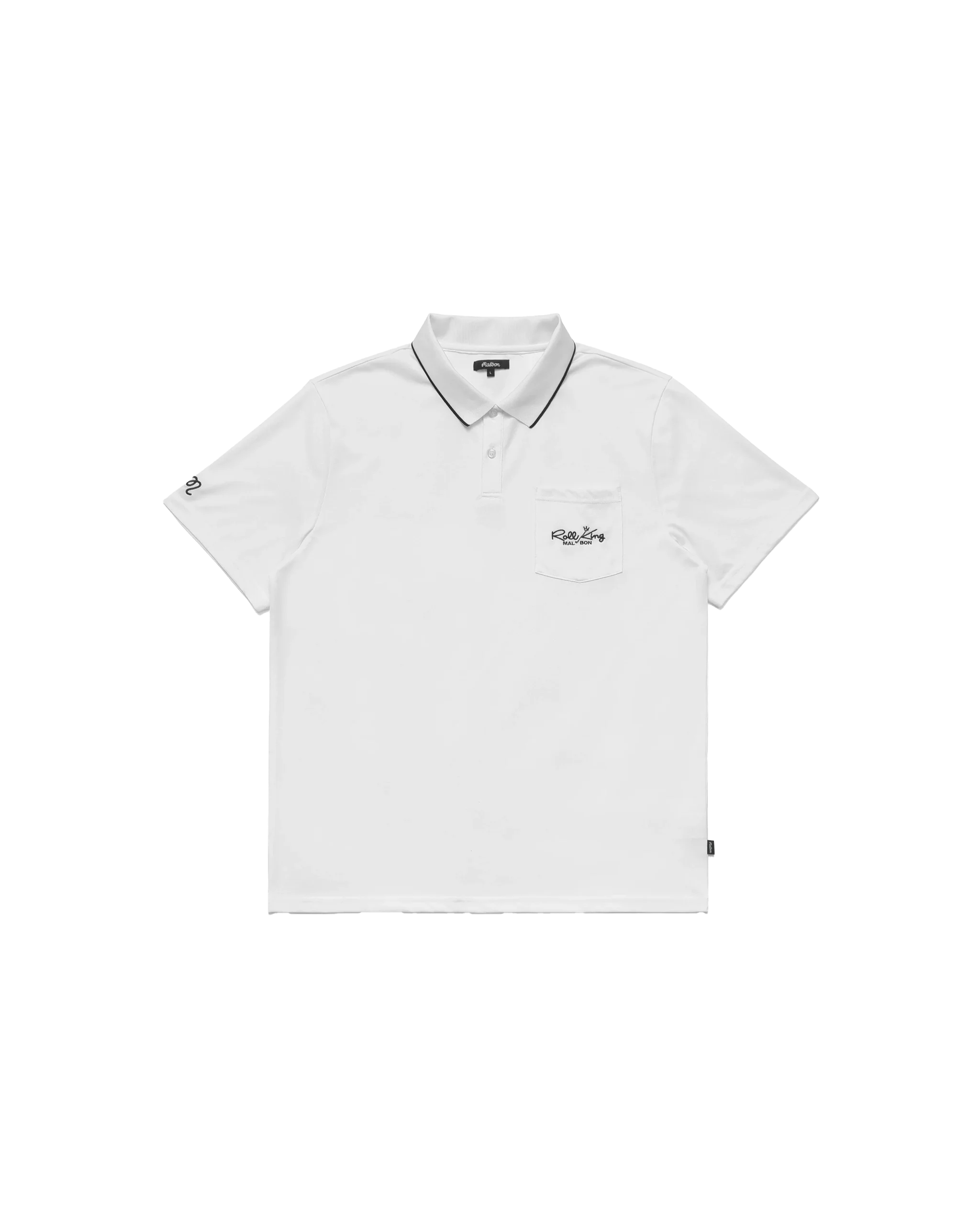 Malbon Roll King Performance Pique Polo - White - Image 3