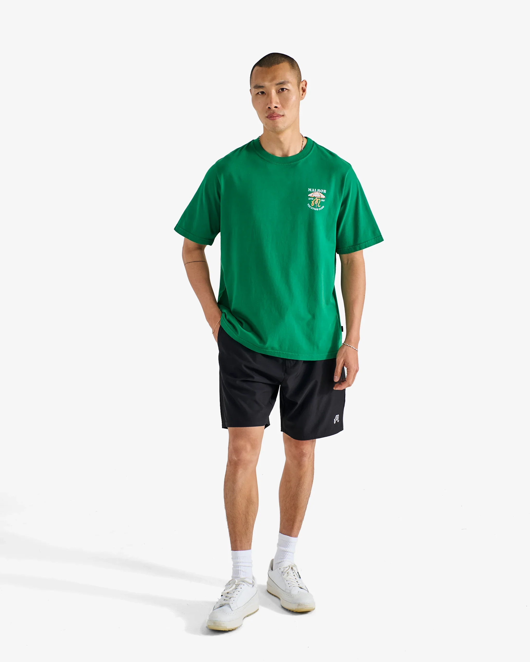 Malbon Vacation Club Tee - Green - Image 3