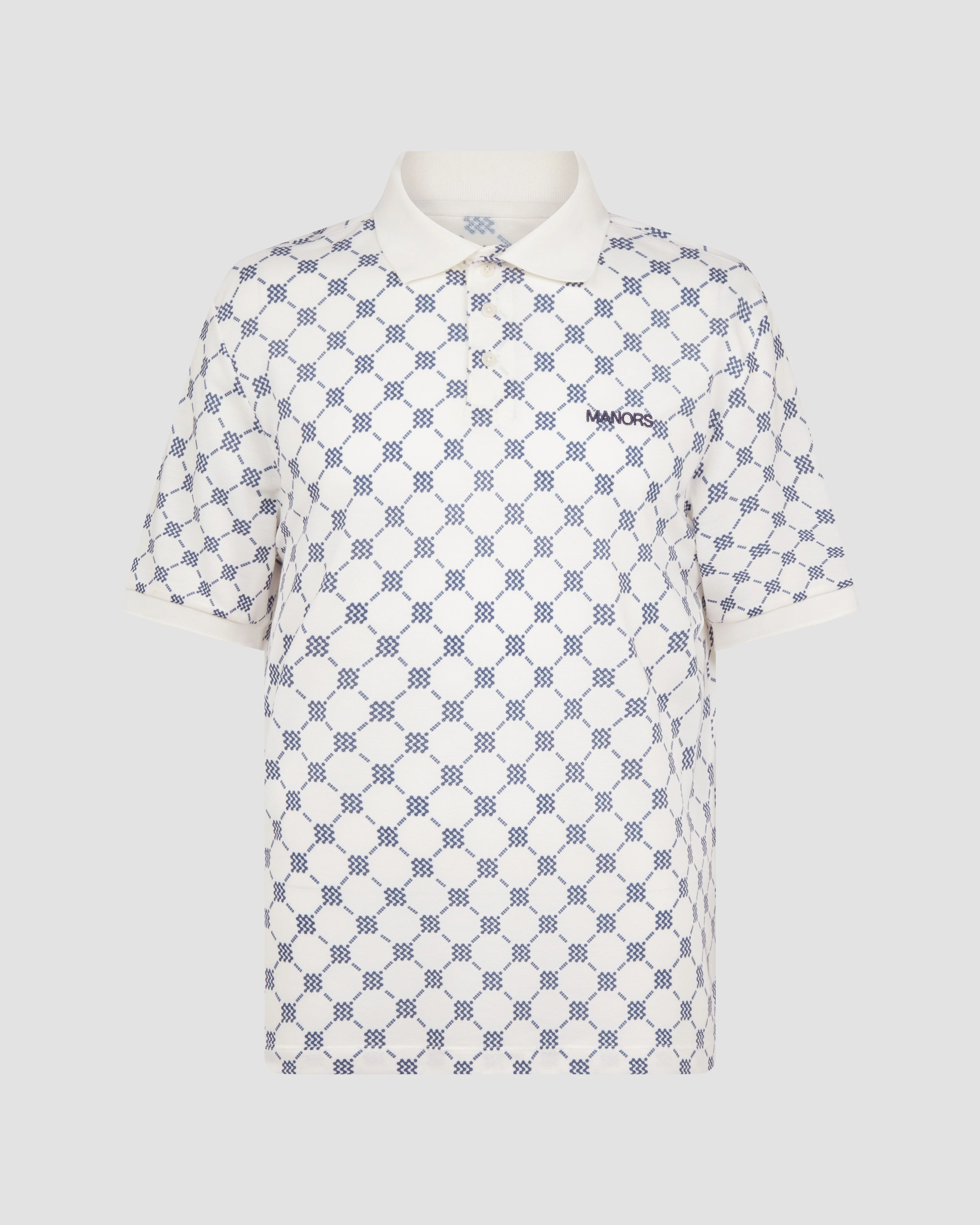 Manors GOAT Pique Polo Monogram - Cream - Image 3