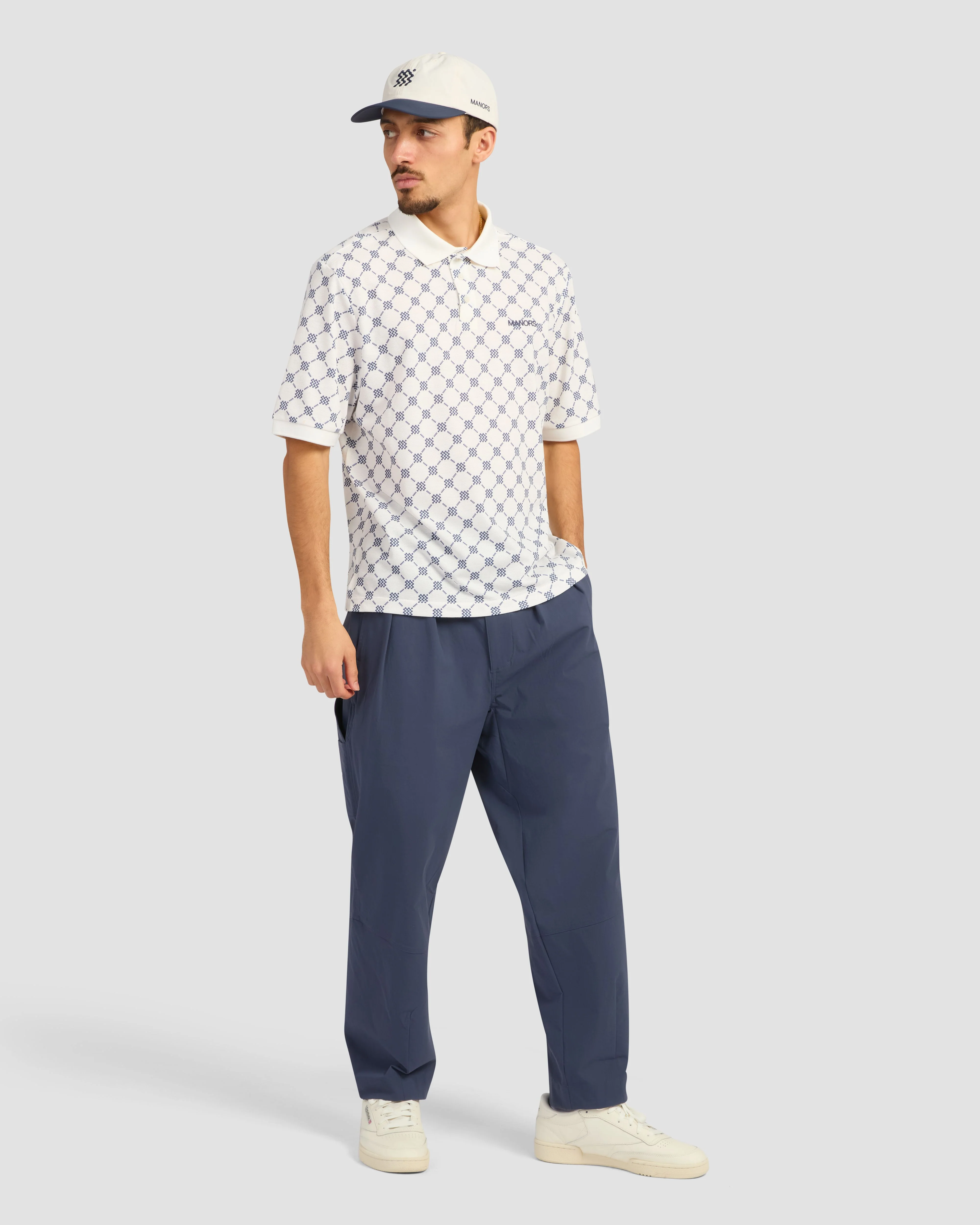 Manors GOAT Pique Polo Monogram - Cream - Image 4