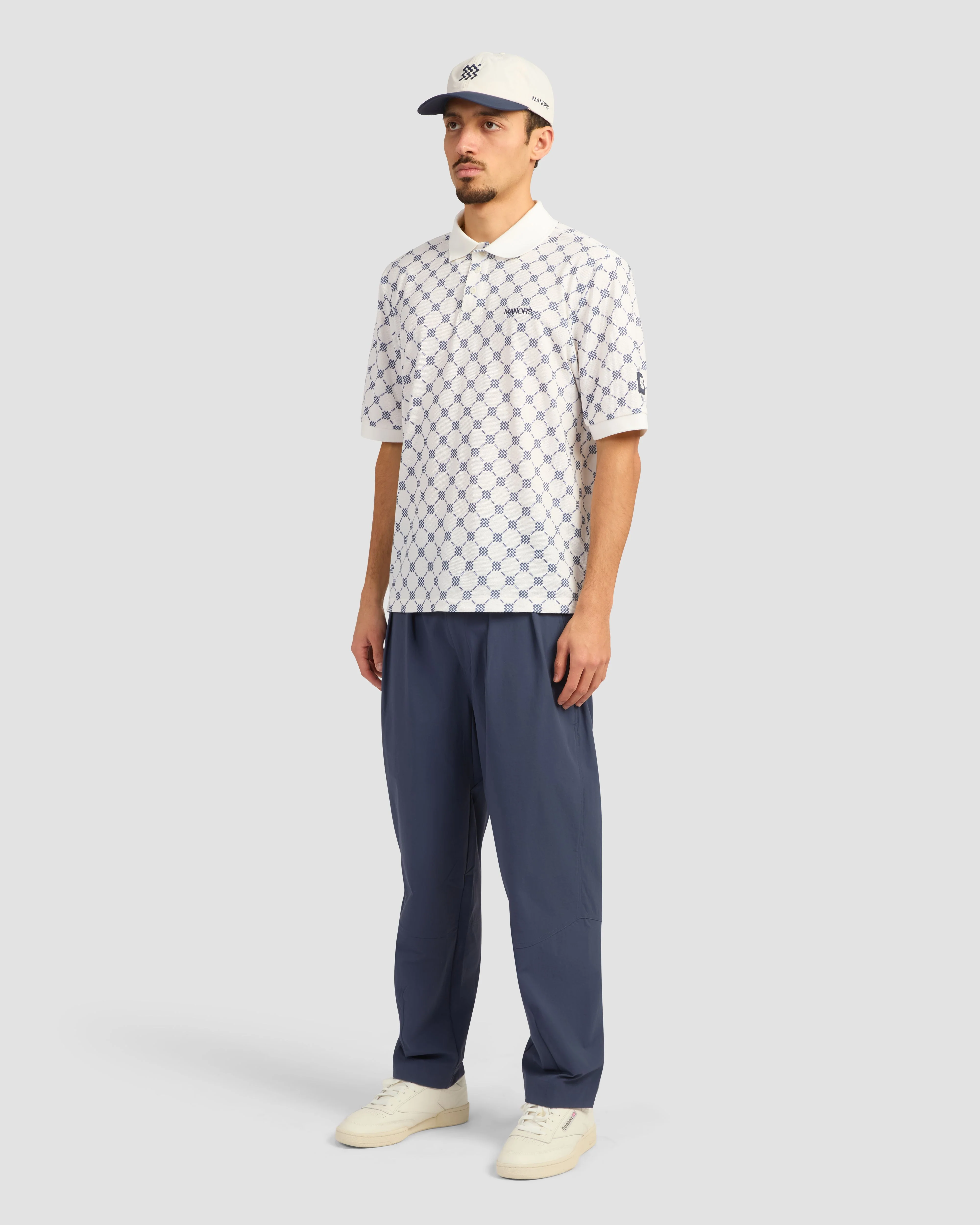 Manors GOAT Pique Polo Monogram - Cream - Image 6