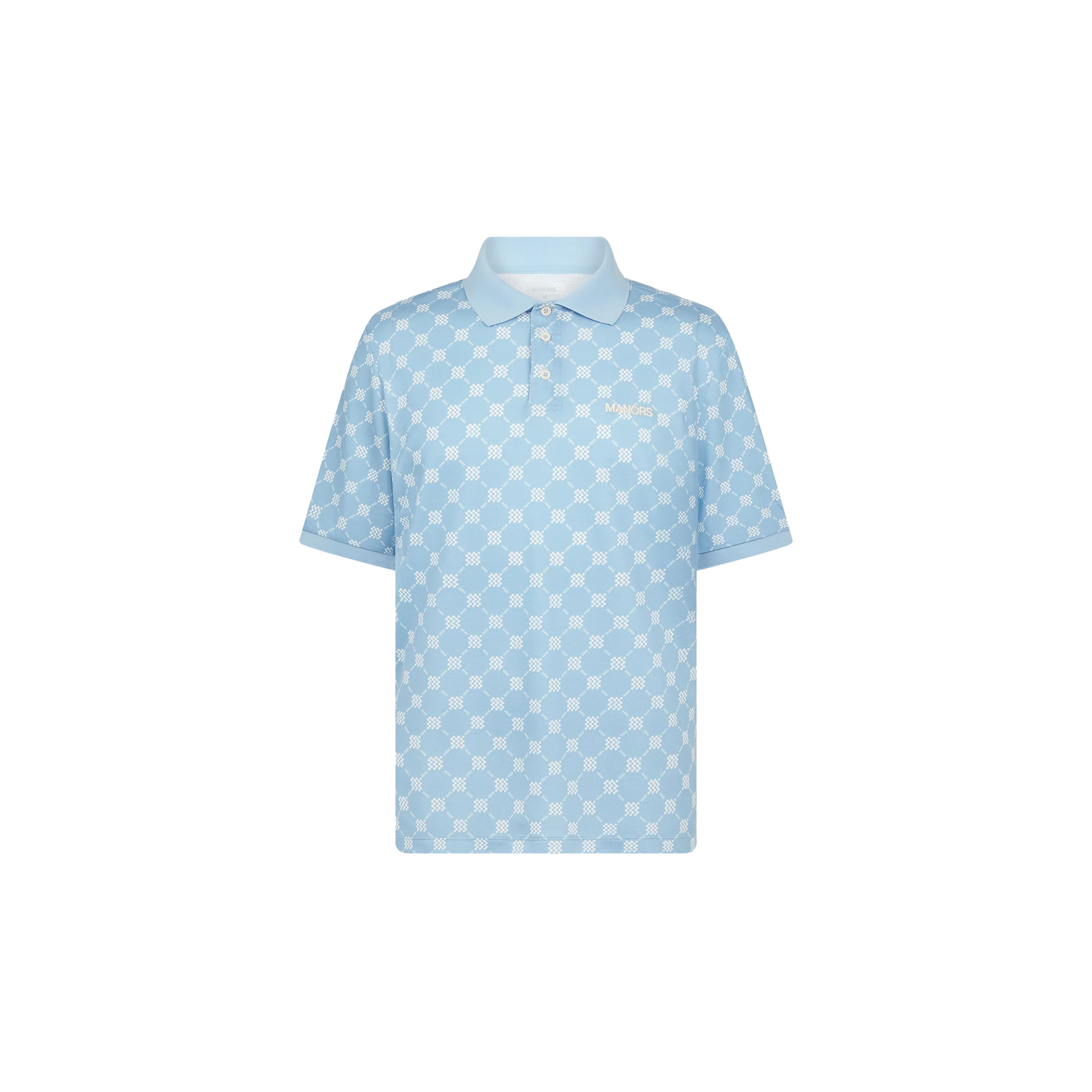 Manors GOAT Pique Polo Monogram - Sky Blue