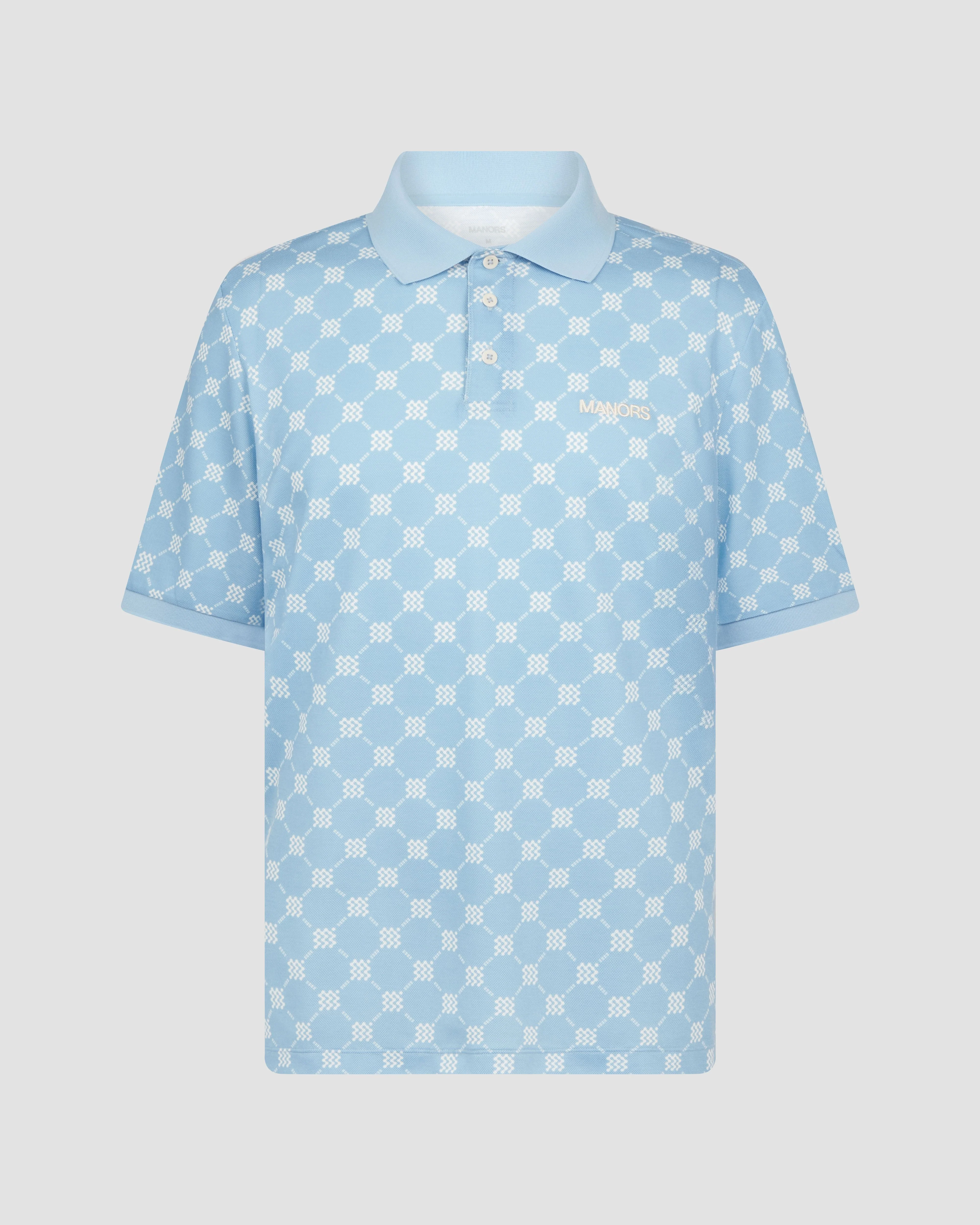Manors GOAT Pique Polo Monogram - Sky Blue - Image 3