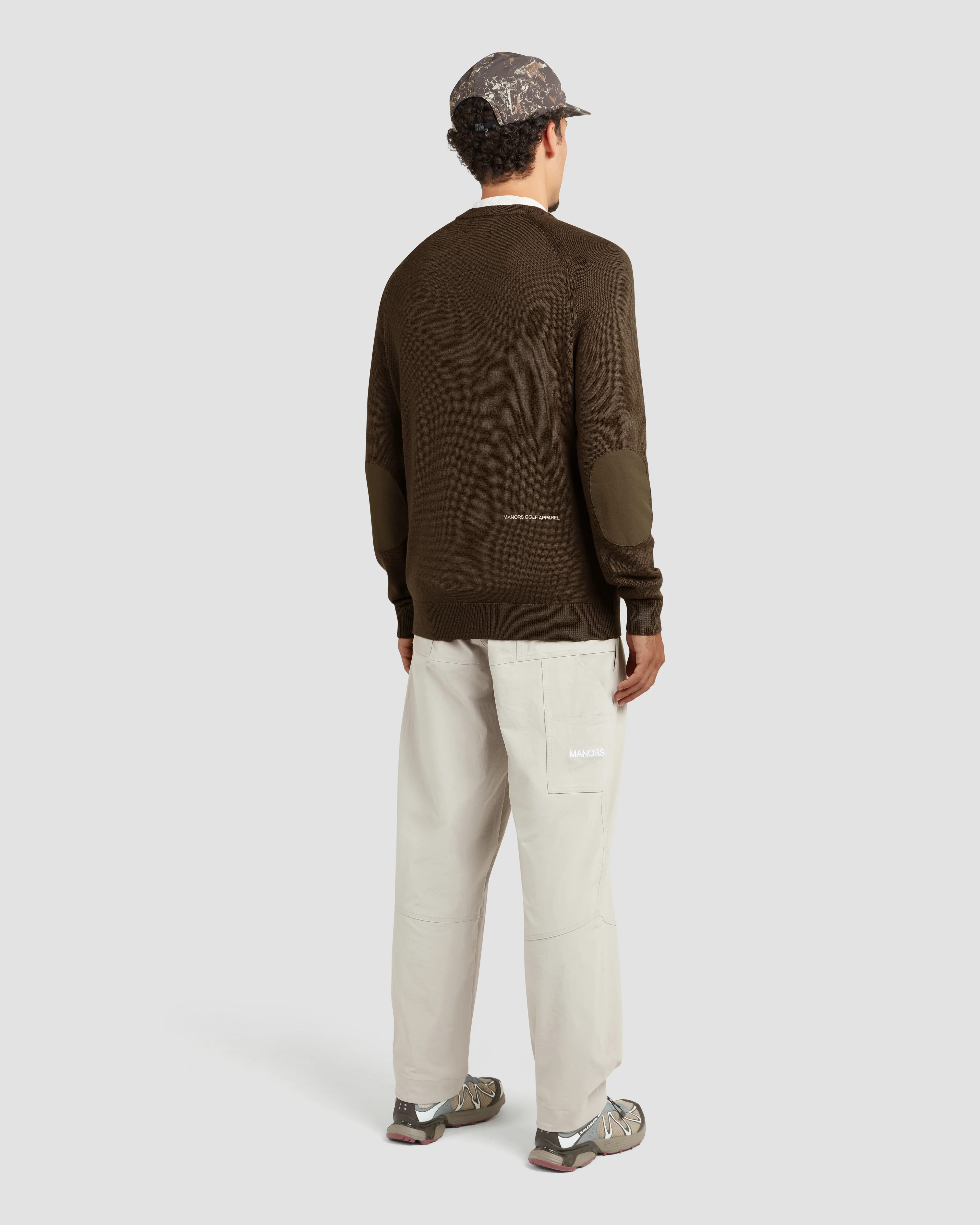 Manors Golf Merino Tech Crewneck - Hickory Brown - Image 9