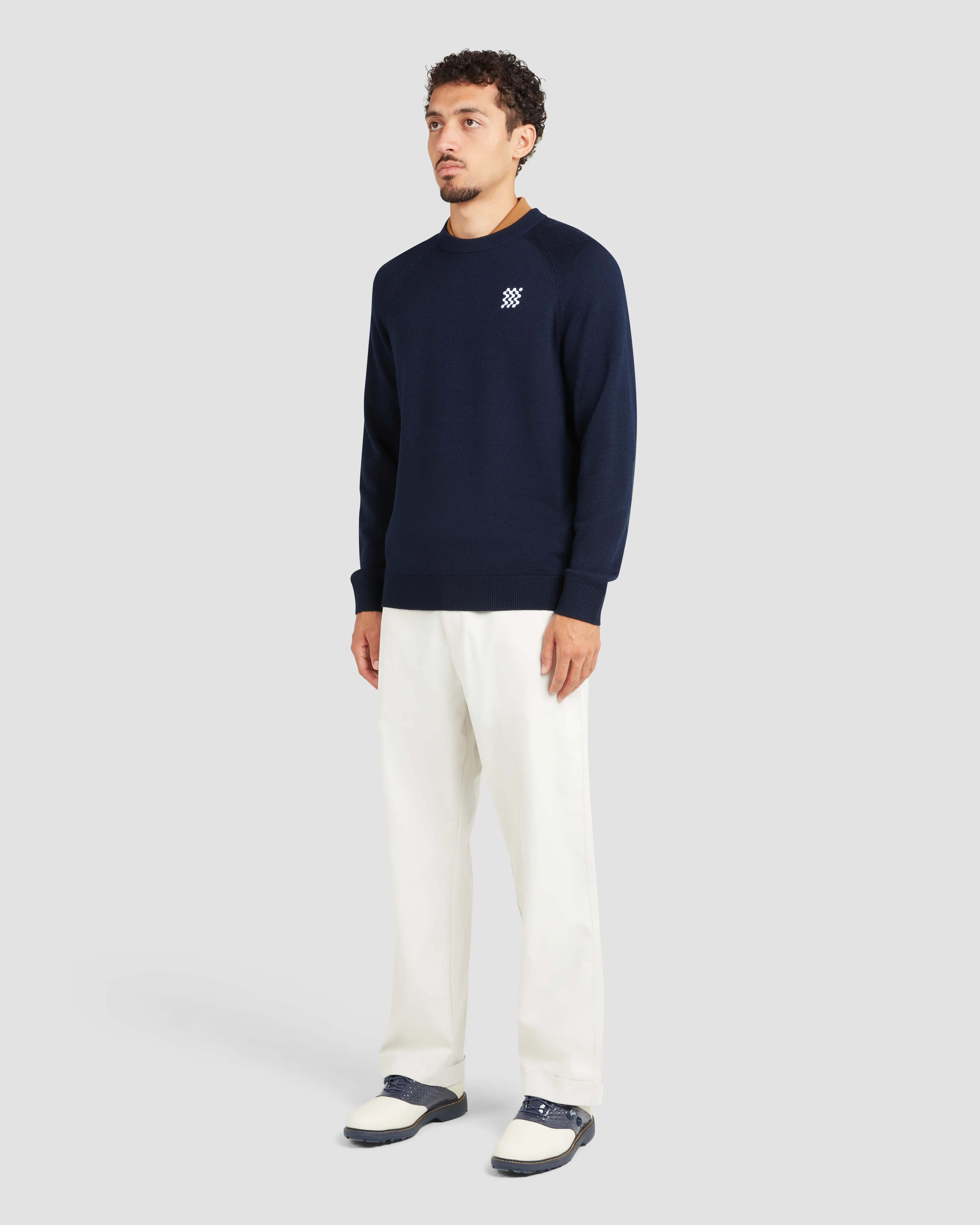 Manors Golf Merino Tech Crewneck - Midnight - Image 10