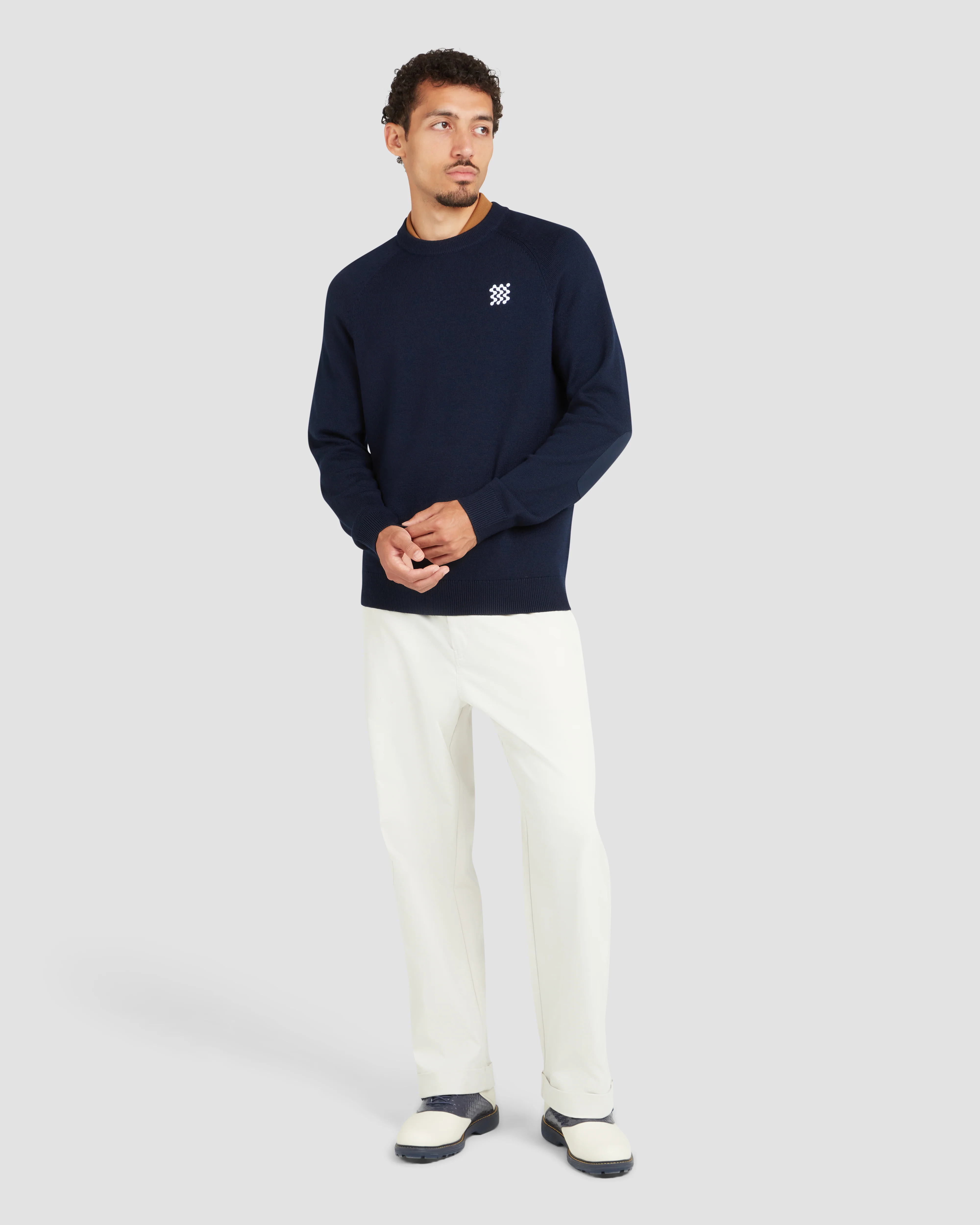 Manors Golf Merino Tech Crewneck - Midnight - Image 8