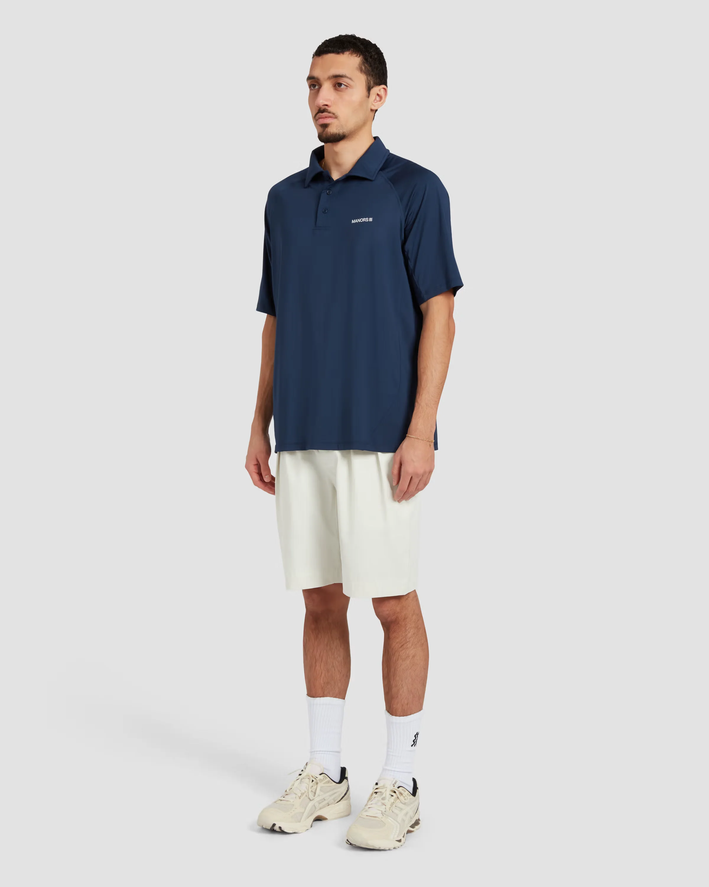 Manors Lightweight Pleated Shorts  - Pebble - Image 6