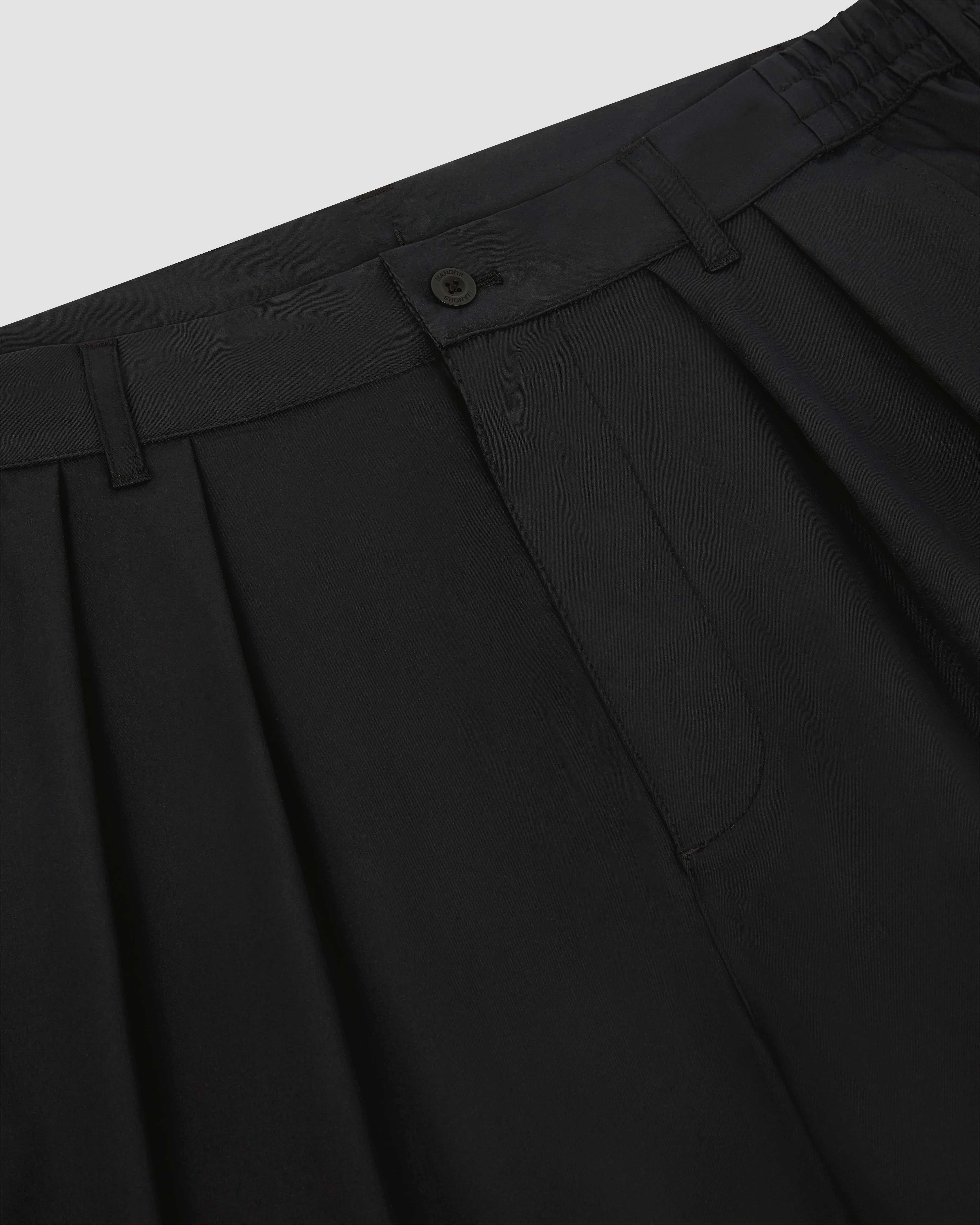 Manors Lightweight Pleated Trouser - Black - Image 6