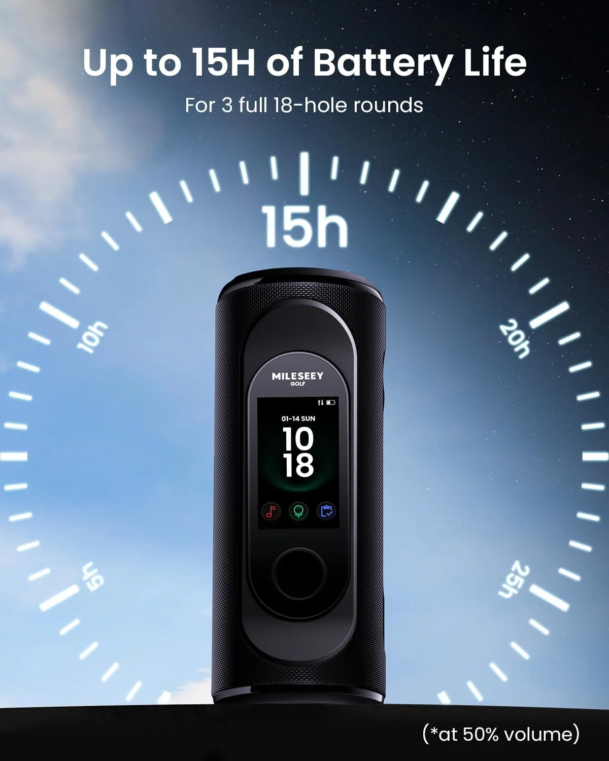 MILESEEY GeneSonic Pro Detachable Golf GPS Speaker - Image 7