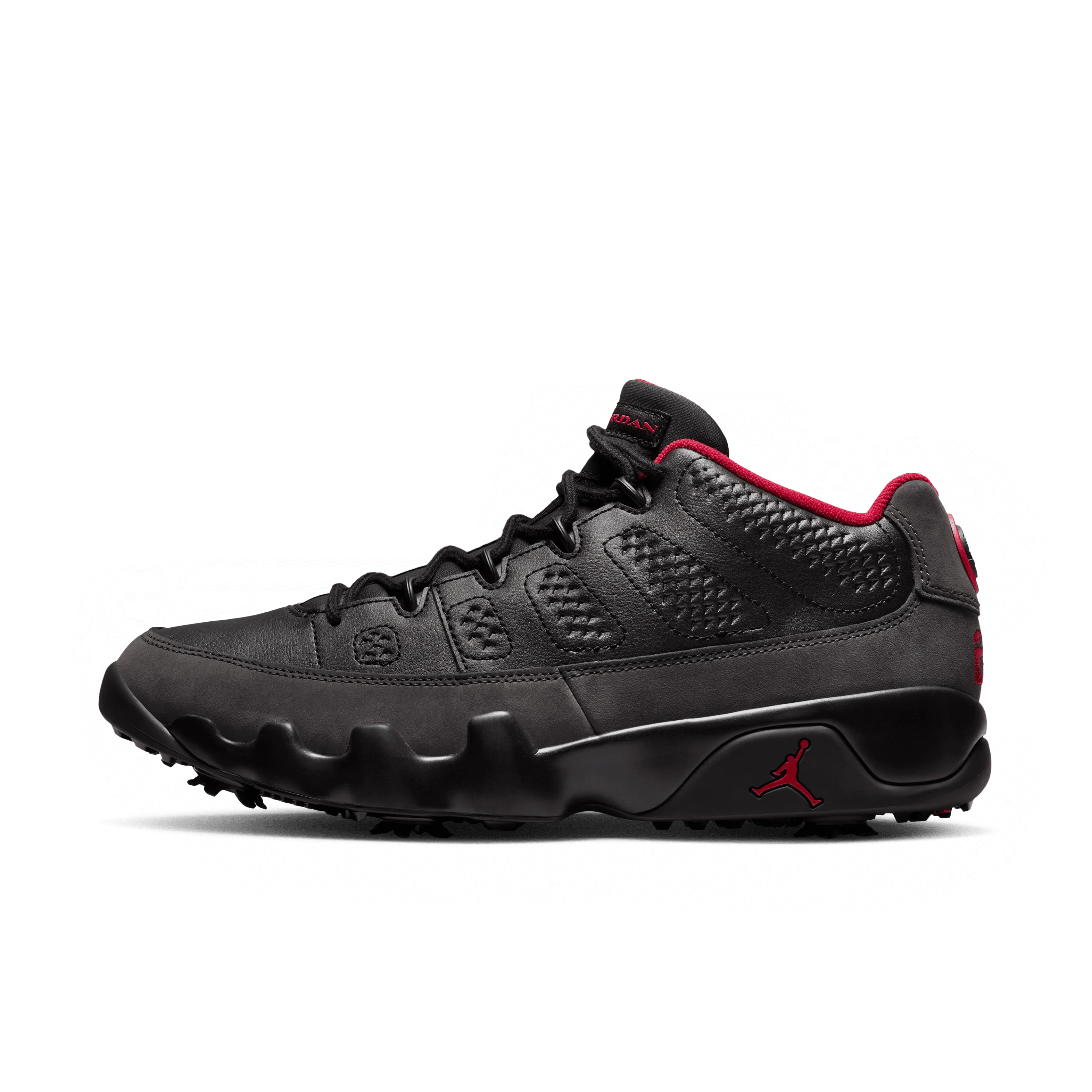 Nike Air Jordan 9 Golf Black/Dark Charcoal-True Red 'Shadow' - Image 3
