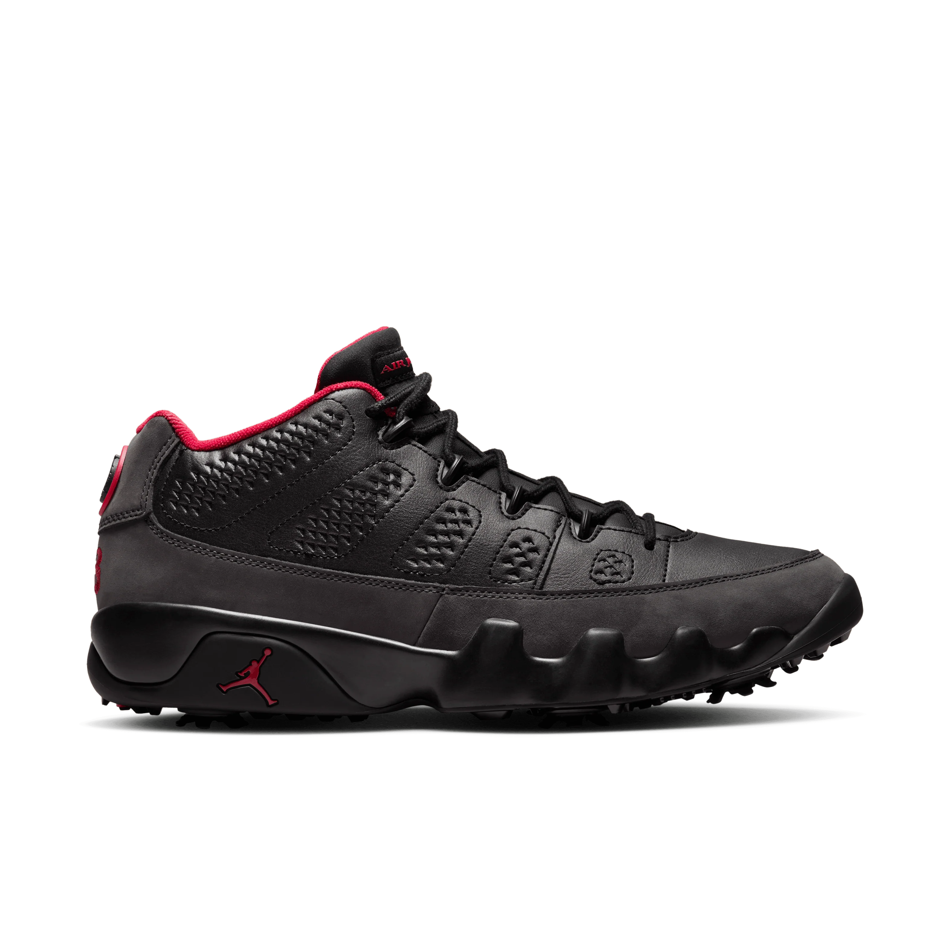Nike Air Jordan 9 Golf Black/Dark Charcoal-True Red 'Shadow' - Image 5