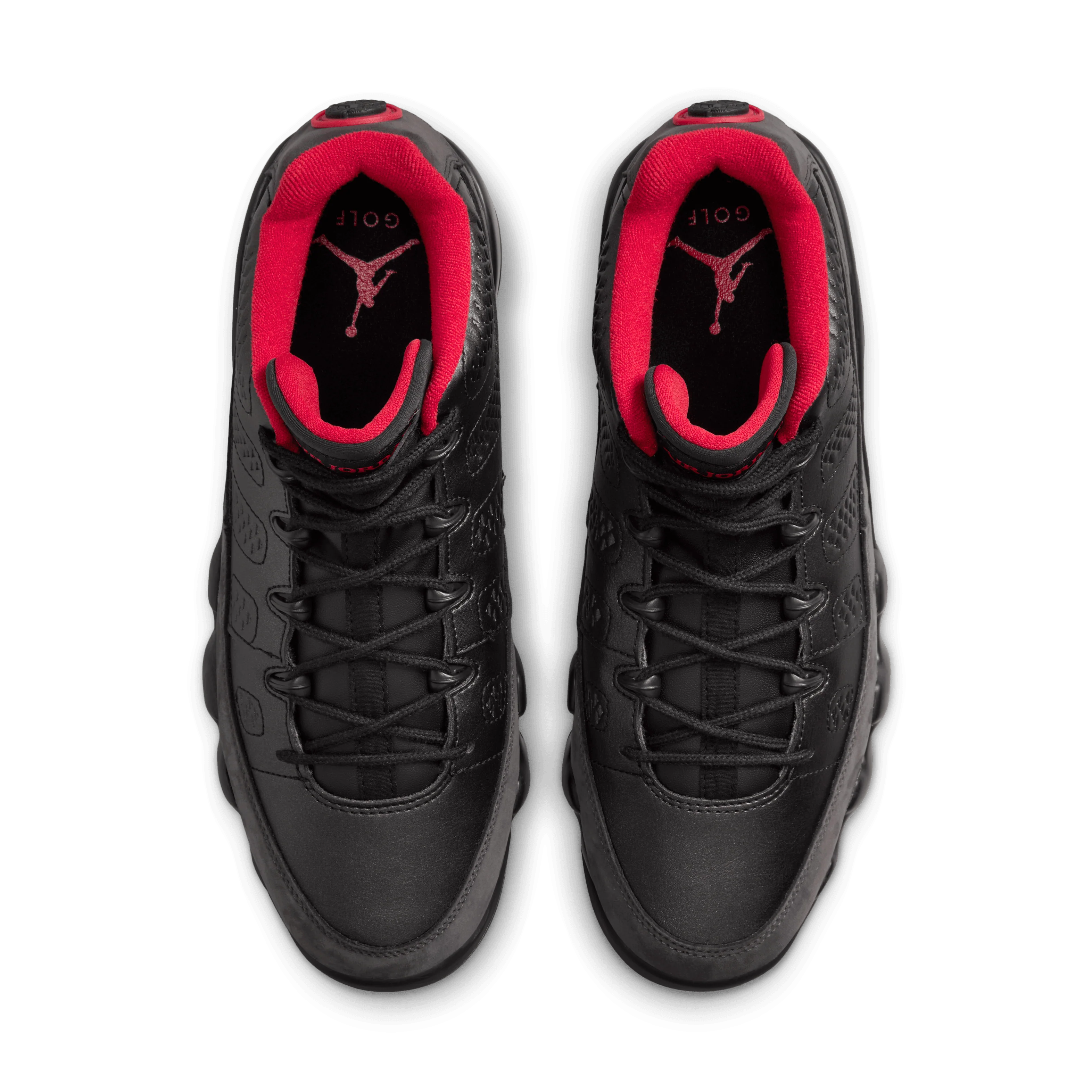 Nike Air Jordan 9 Golf Black/Dark Charcoal-True Red 'Shadow' - Image 8