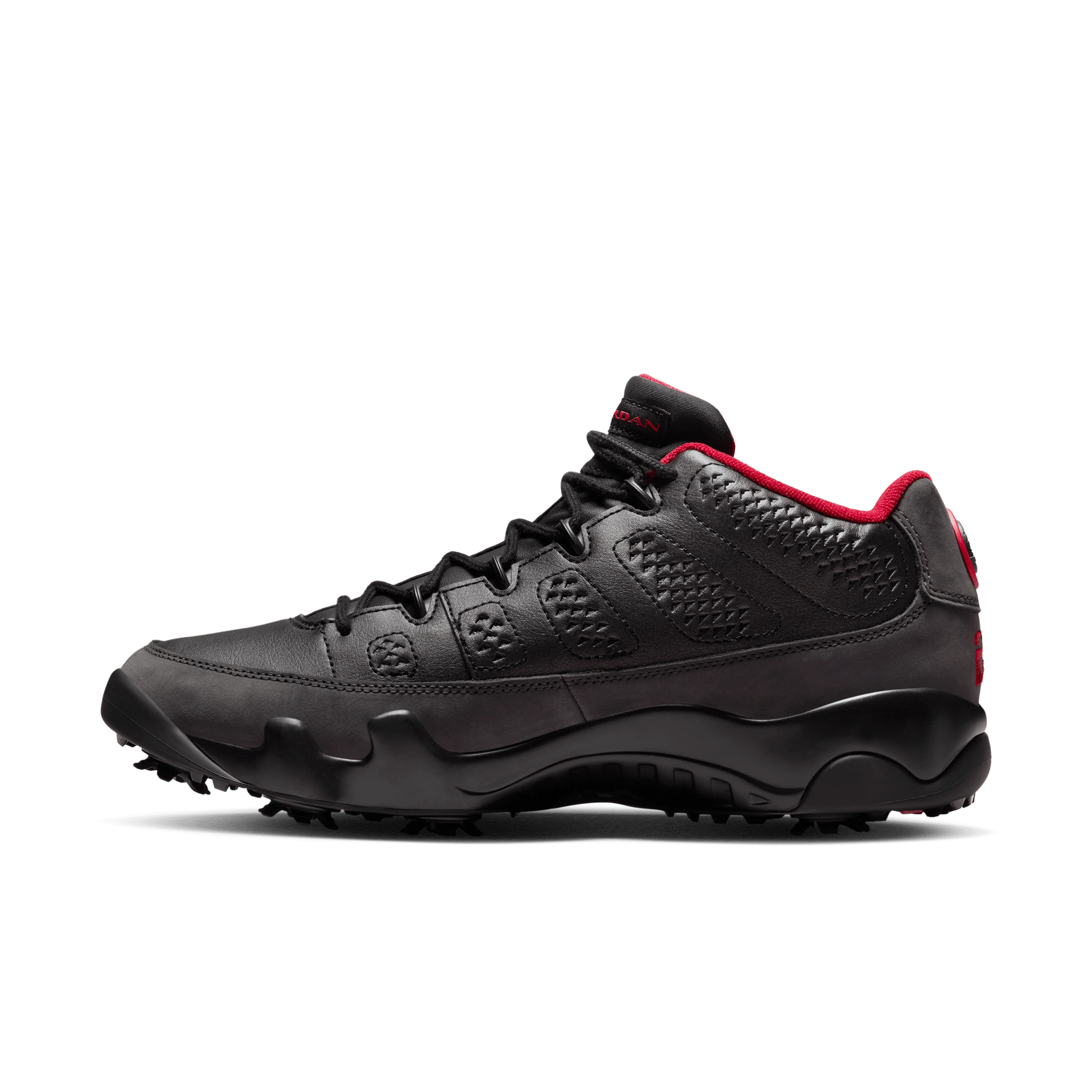Nike Air Jordan 9 Golf Black/Dark Charcoal-True Red 'Shadow' - Image 9