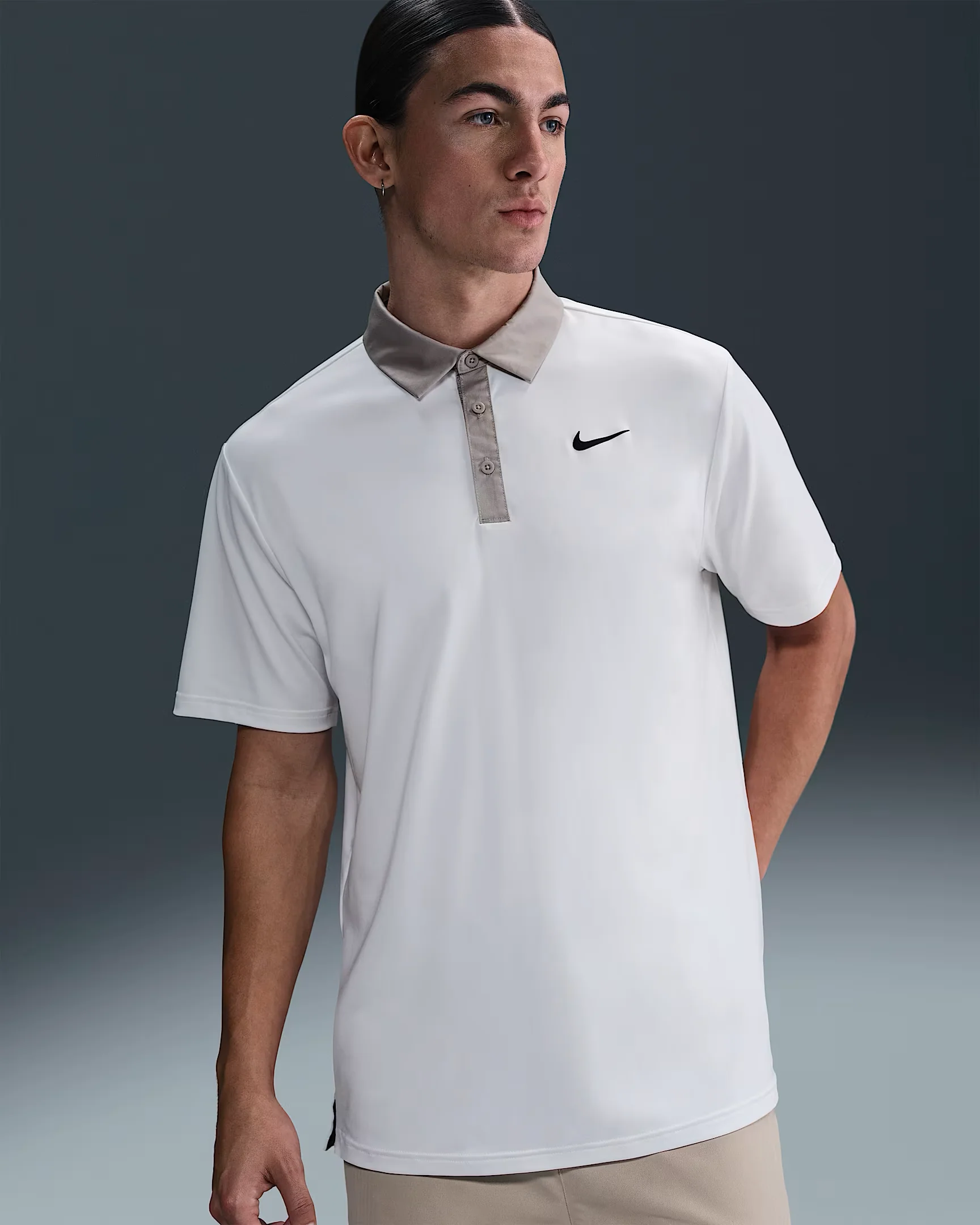 Nike Dri-FIT Tour Contrast Polo - White/College Grey - Image 7