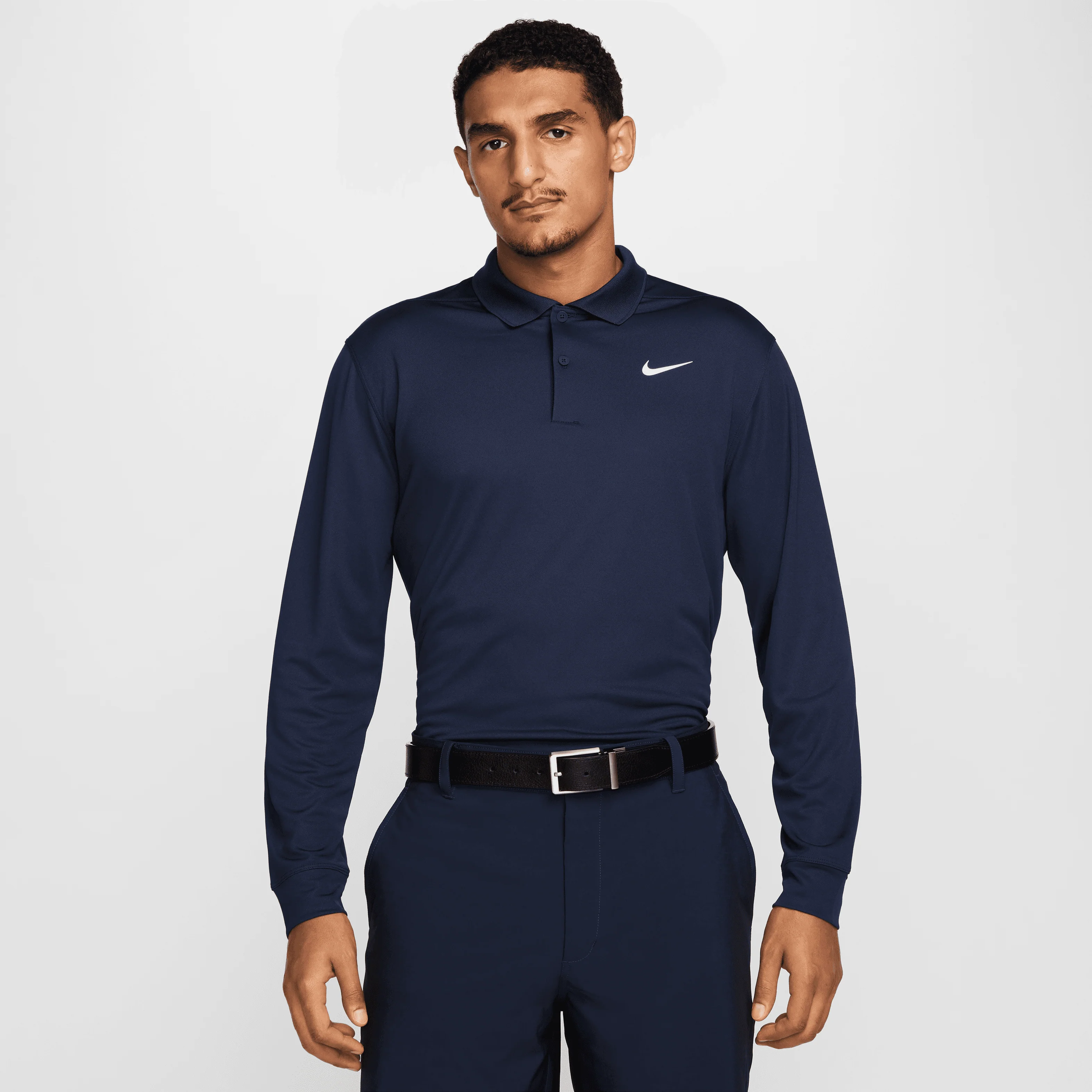 Nike Dri-FIT Victory Long-Sleeve Polo - Obsidian - Image 3