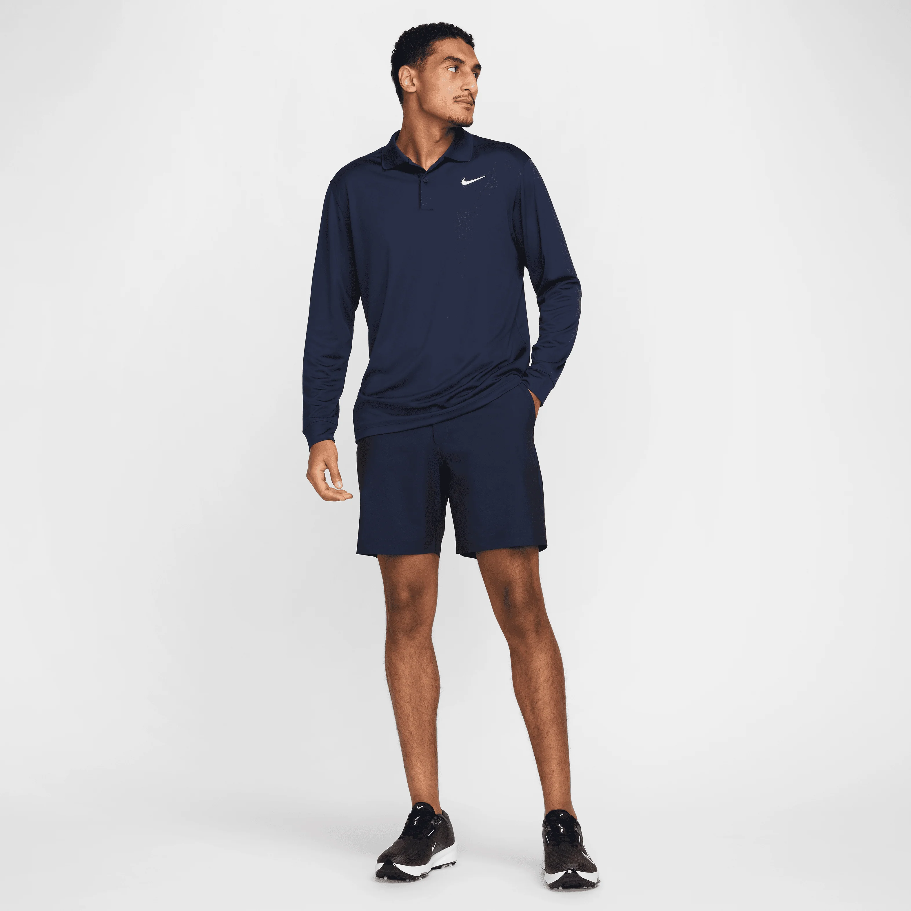 Nike Dri-FIT Victory Long-Sleeve Polo - Obsidian - Image 5