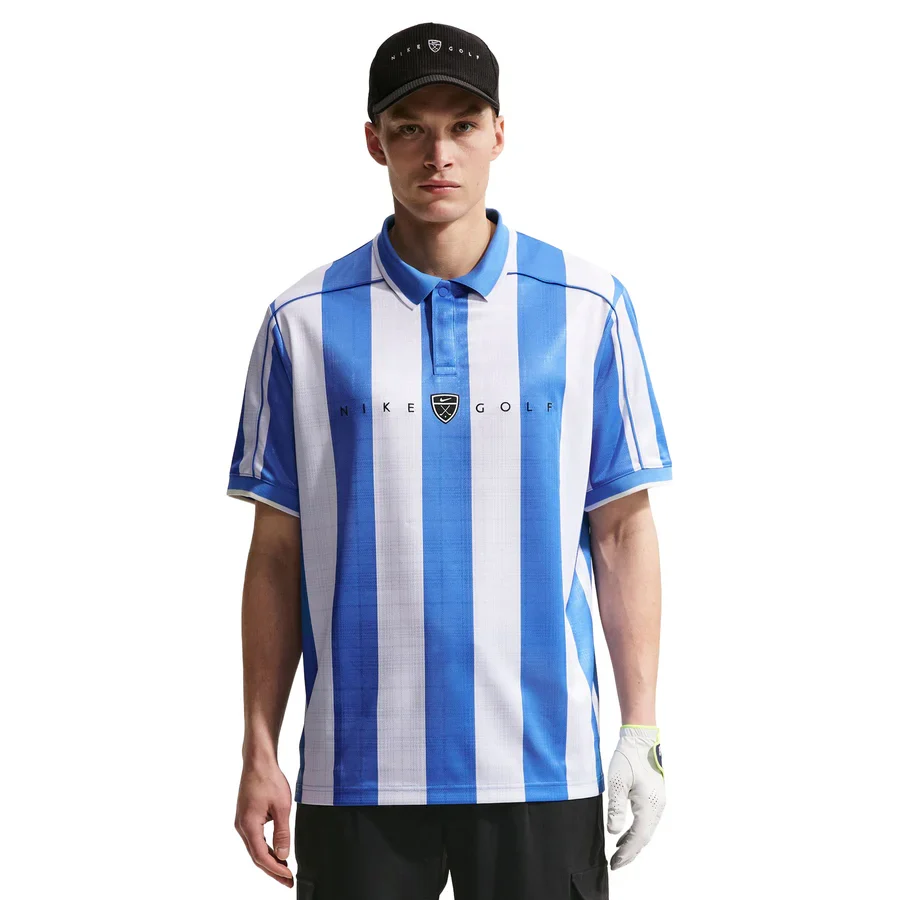 Nike Fairway Fresh Men's Dri-FIT Loose Short-Sleeve Golf Polo - Pacific Blue/White - Image 5