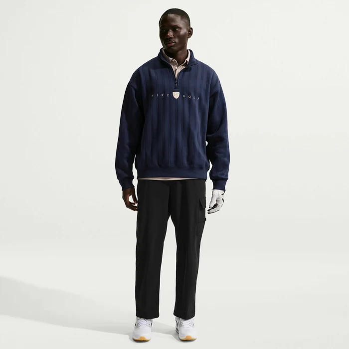 Nike Fairway Fresh Men's Therma-FIT Oversized 1/2-Zip Golf Top - College Navy/Limestone - Image 4