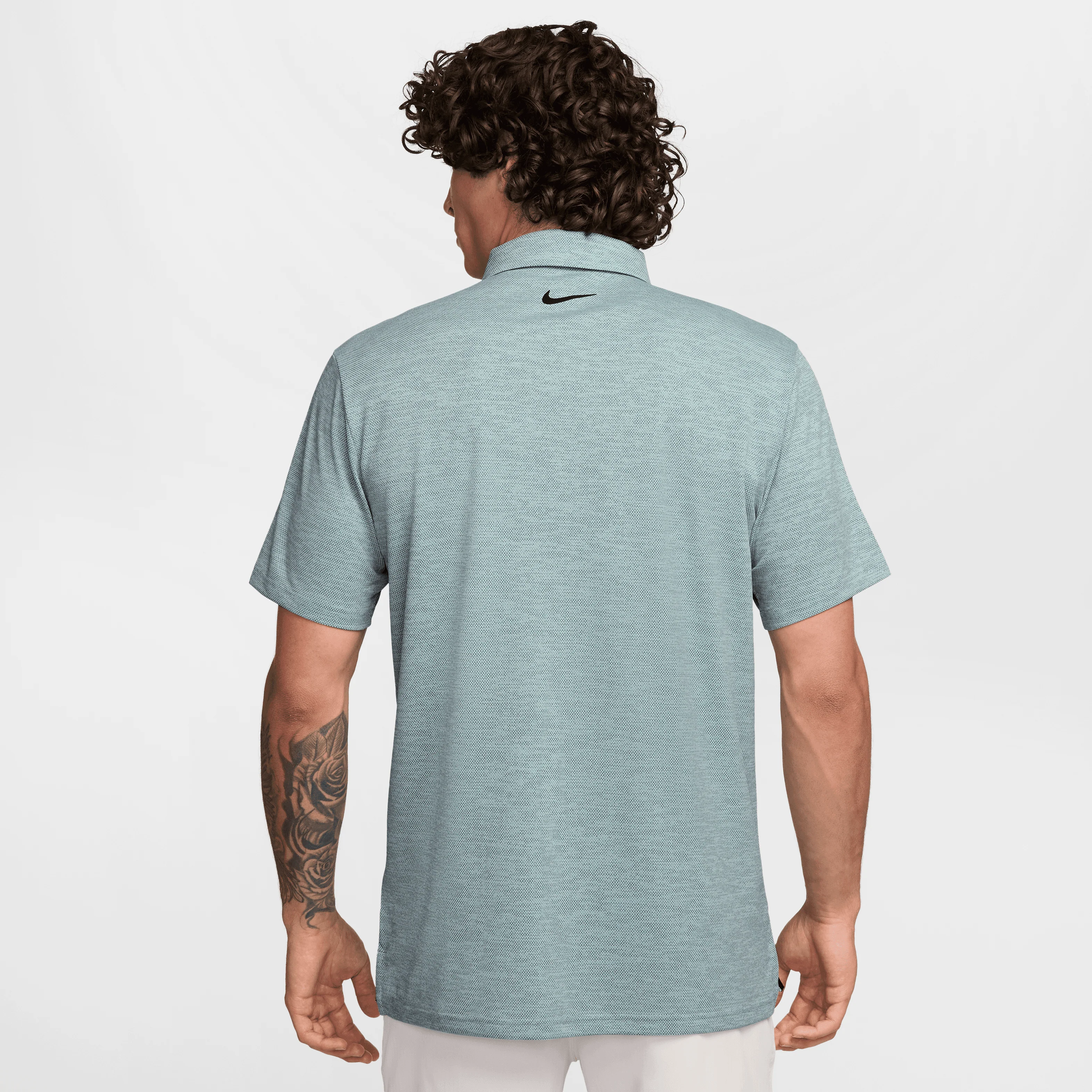 Nike Golf Men's Dri-FIT Jacquard Golf Polo - Ocean Cube - Image 2