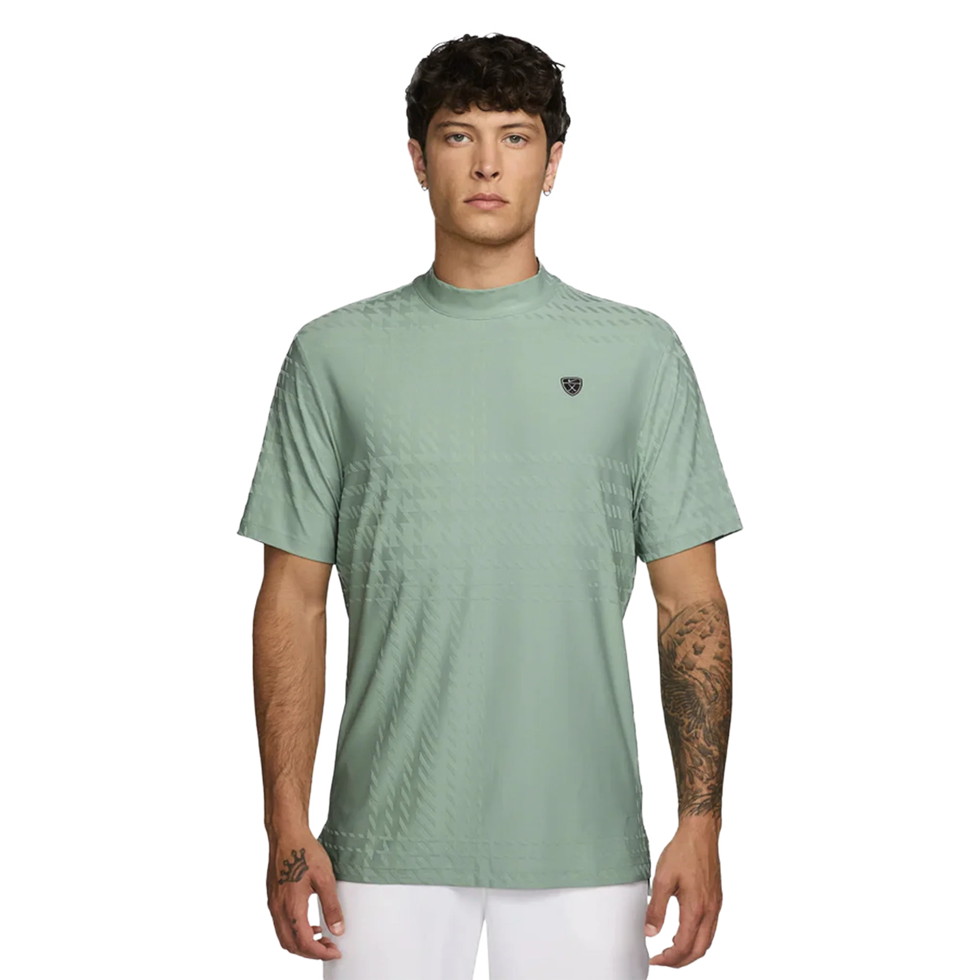 Nike Men's Dri-FIT Tartan Golf Top - Steam/Green