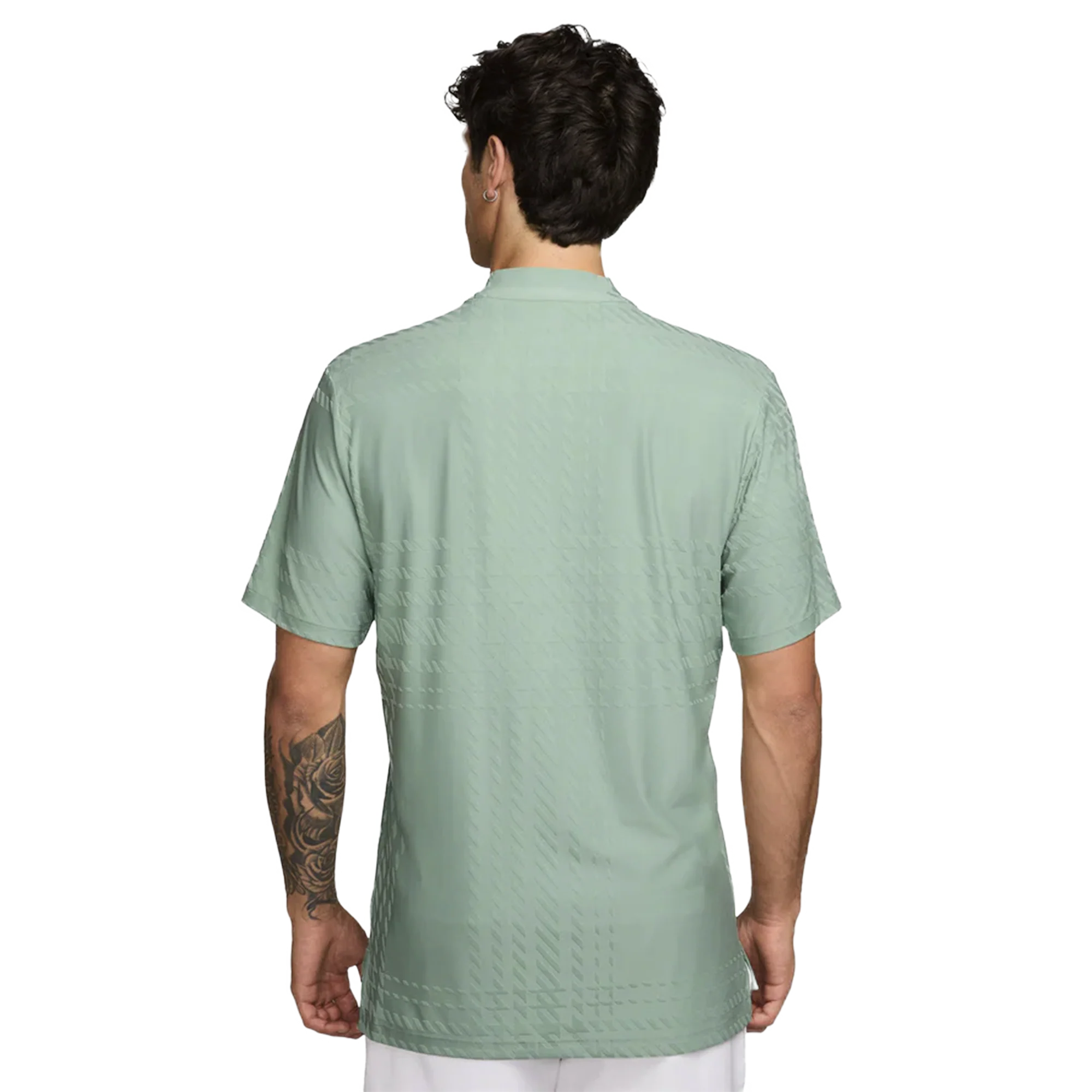Nike Men's Dri-FIT Tartan Golf Top - Steam/Green - Image 2