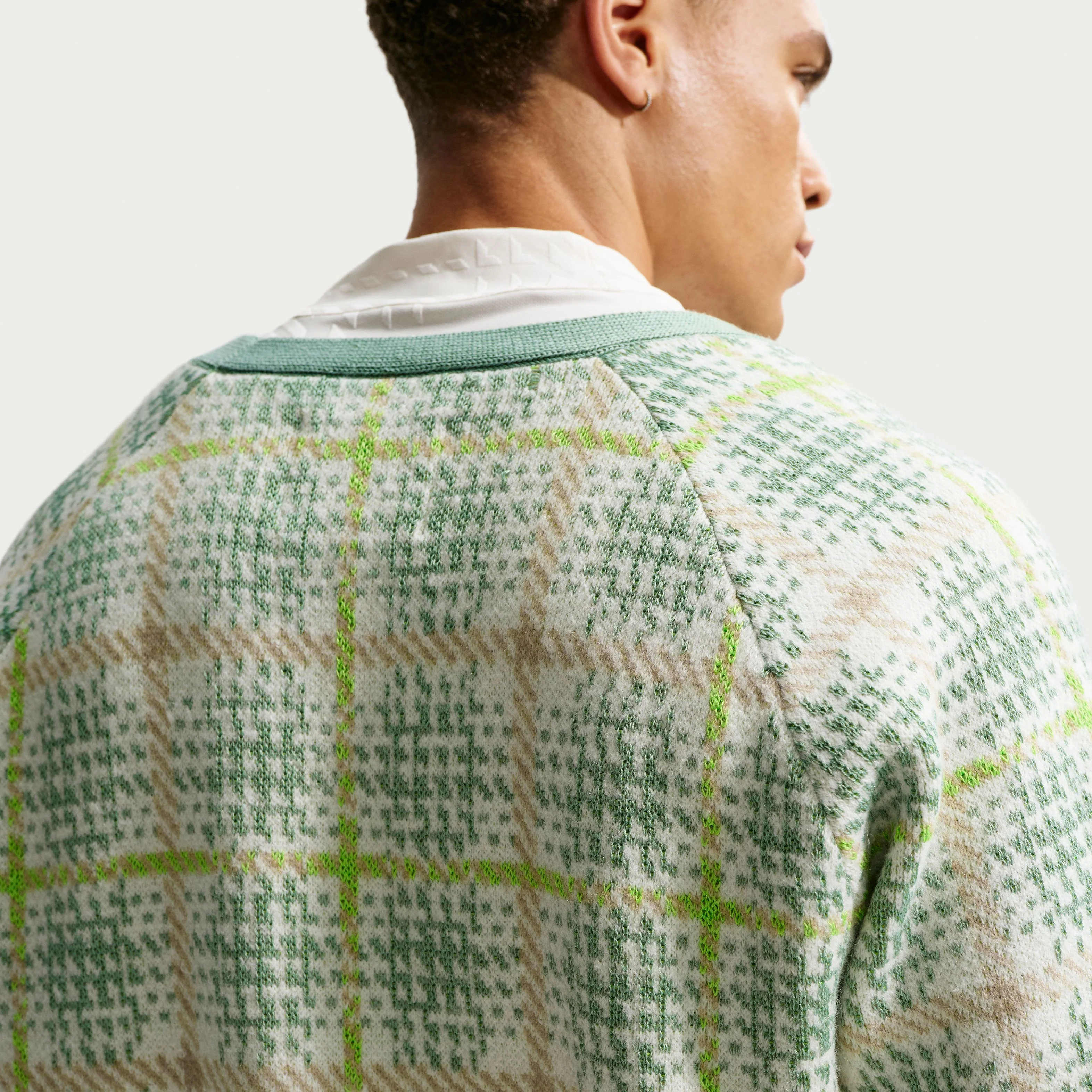 Nike Golf Tartan Cardigan - Green - Image 2