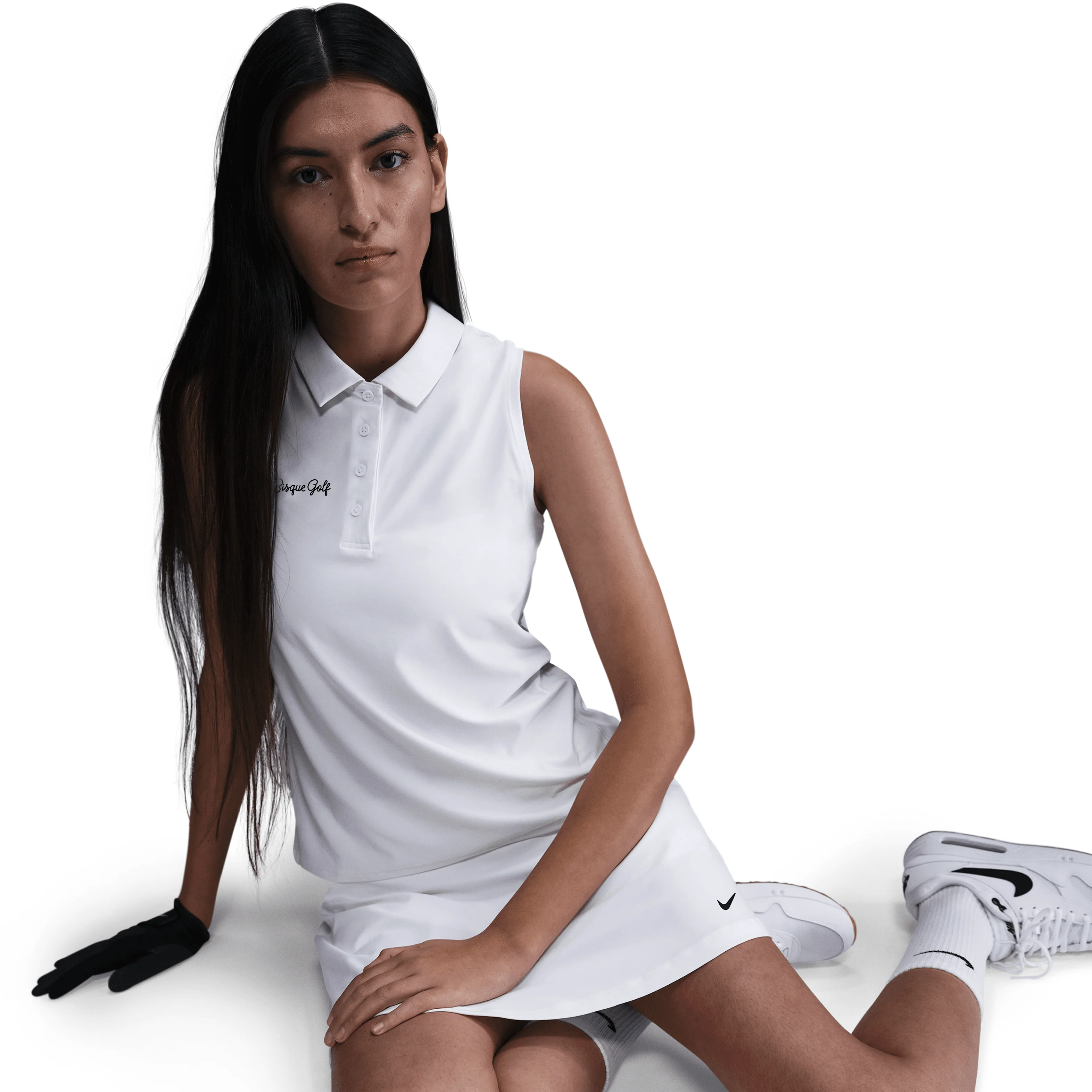 Nike with Bisque Victory Women's Dri-FIT Sleeveless Polo - White - Image 3