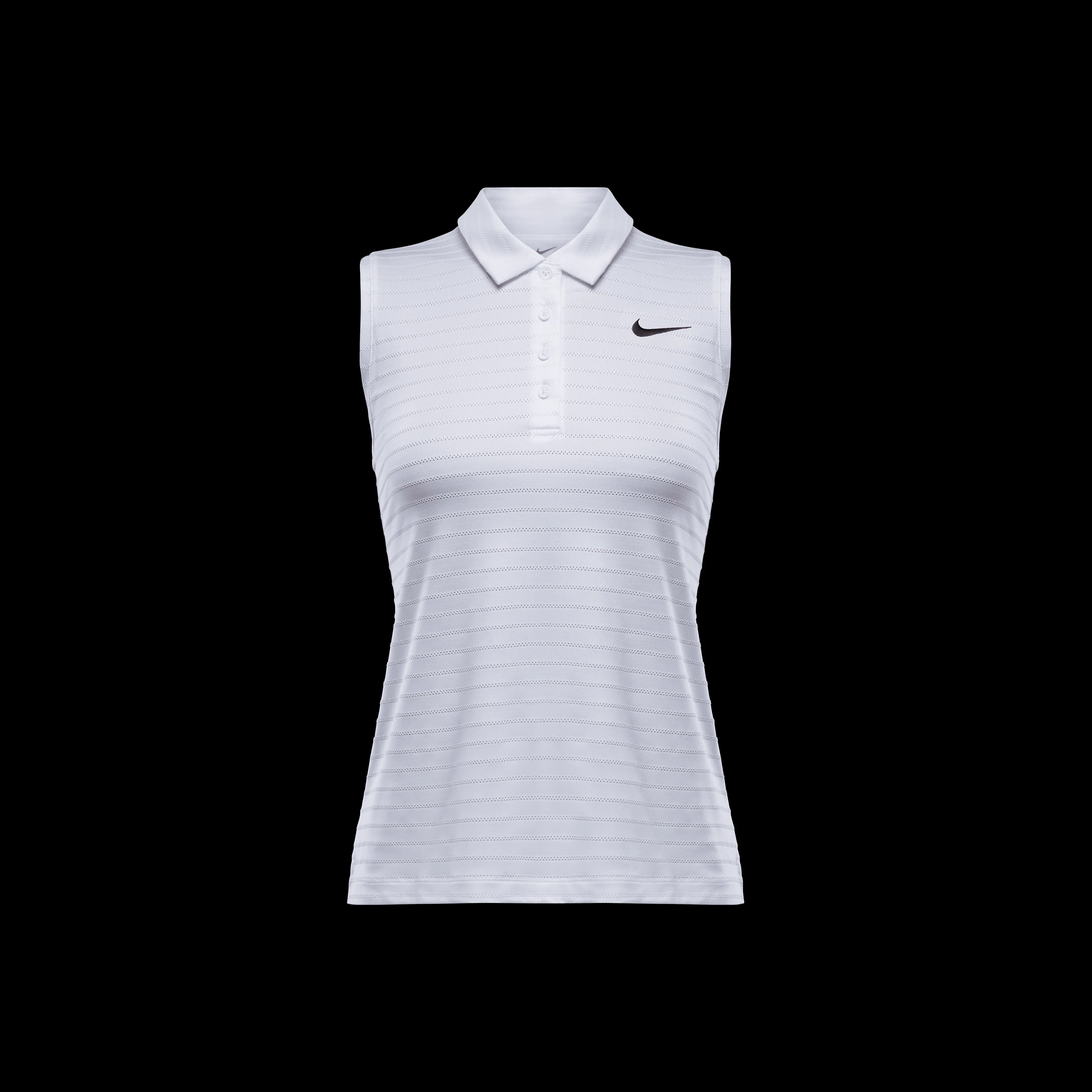Nike with Bisque Victory Women's Dri-FIT Sleeveless Striped Golf Polo - White - Image 6