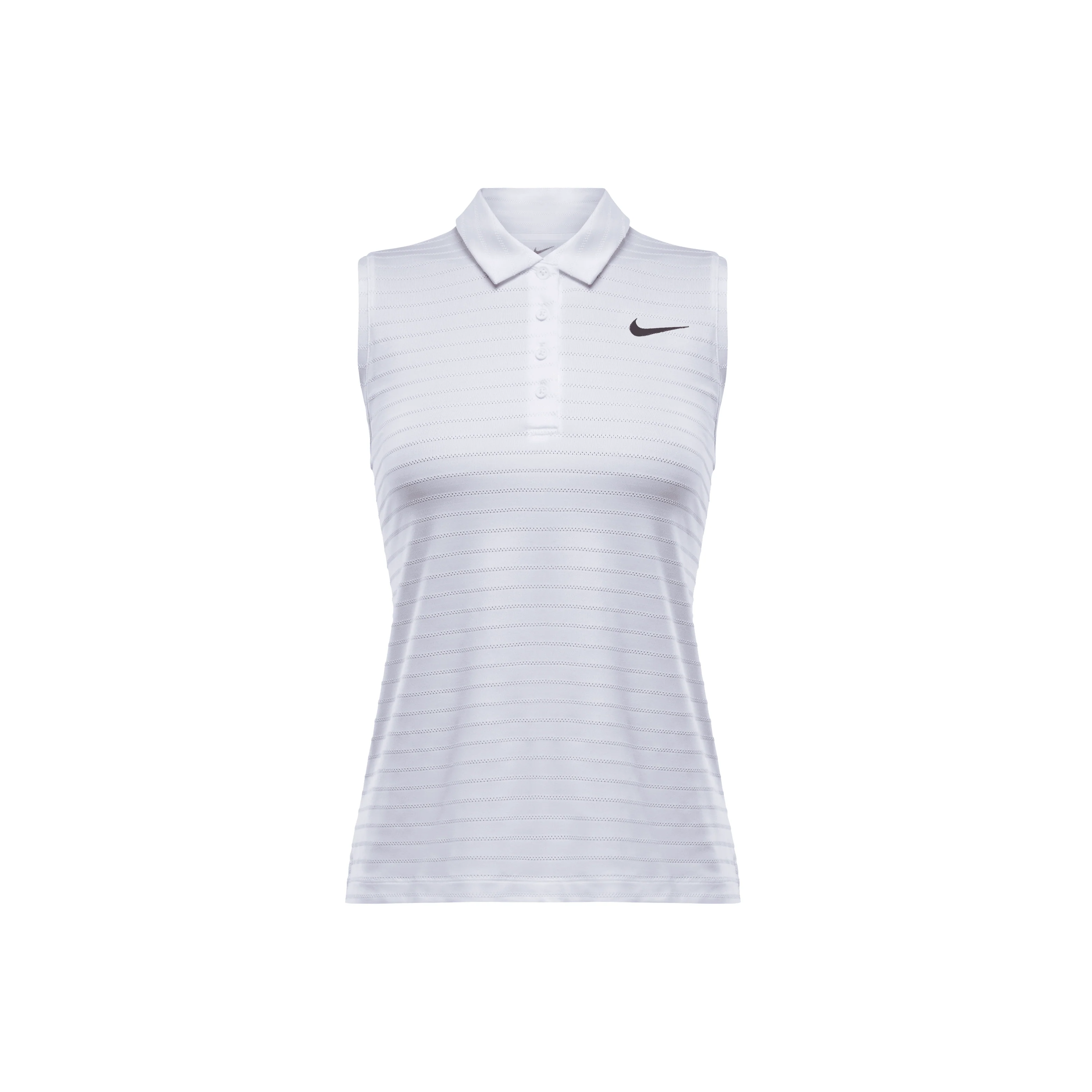 Nike with Bisque Victory Women's Dri-FIT Sleeveless Striped Golf Polo - White - Image 7